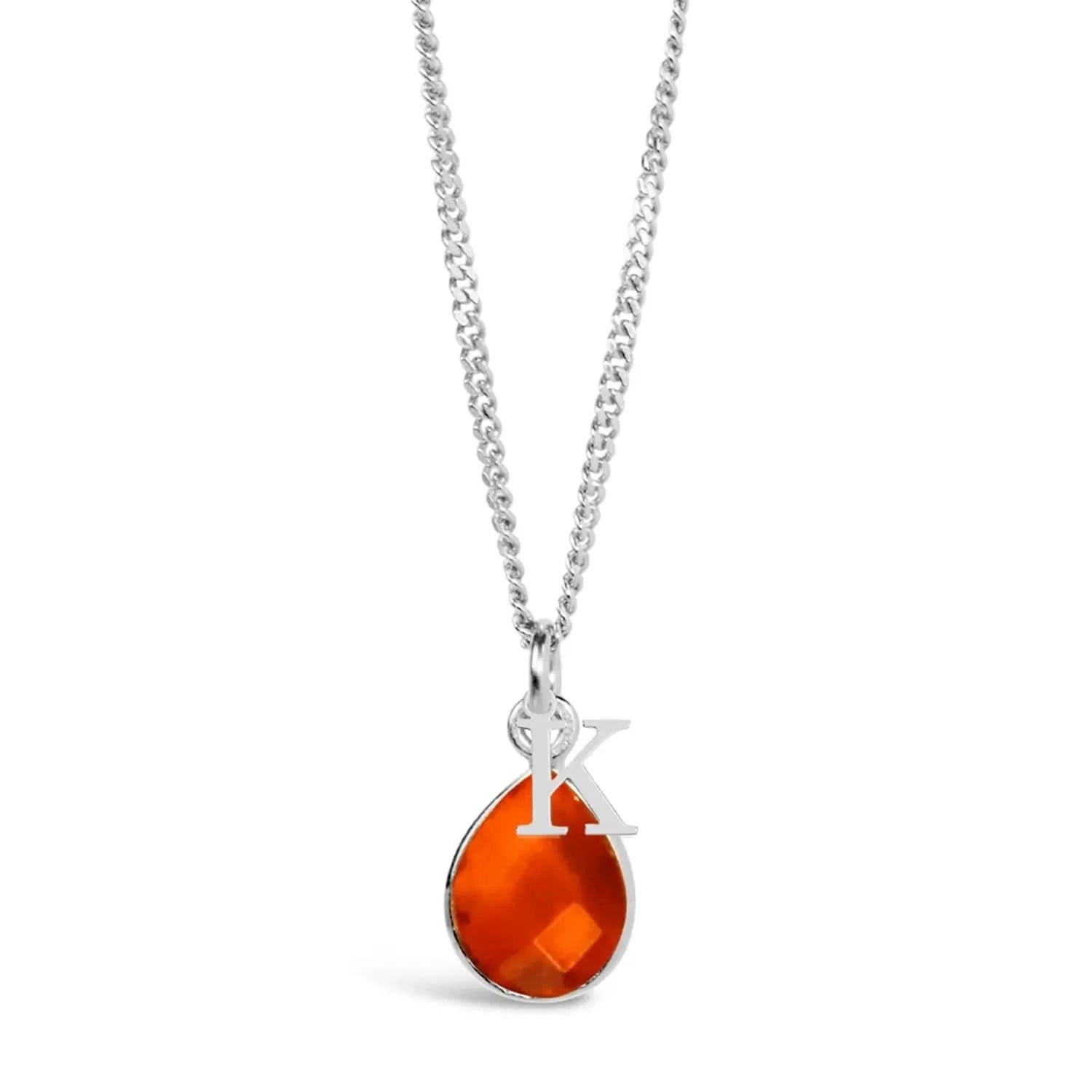 Natural Carnelian Charm Necklace - Sterling Silver July Birthstone Jewelry for Women - Perfect Gift for Birthday, Anniversary & Everyday Wear