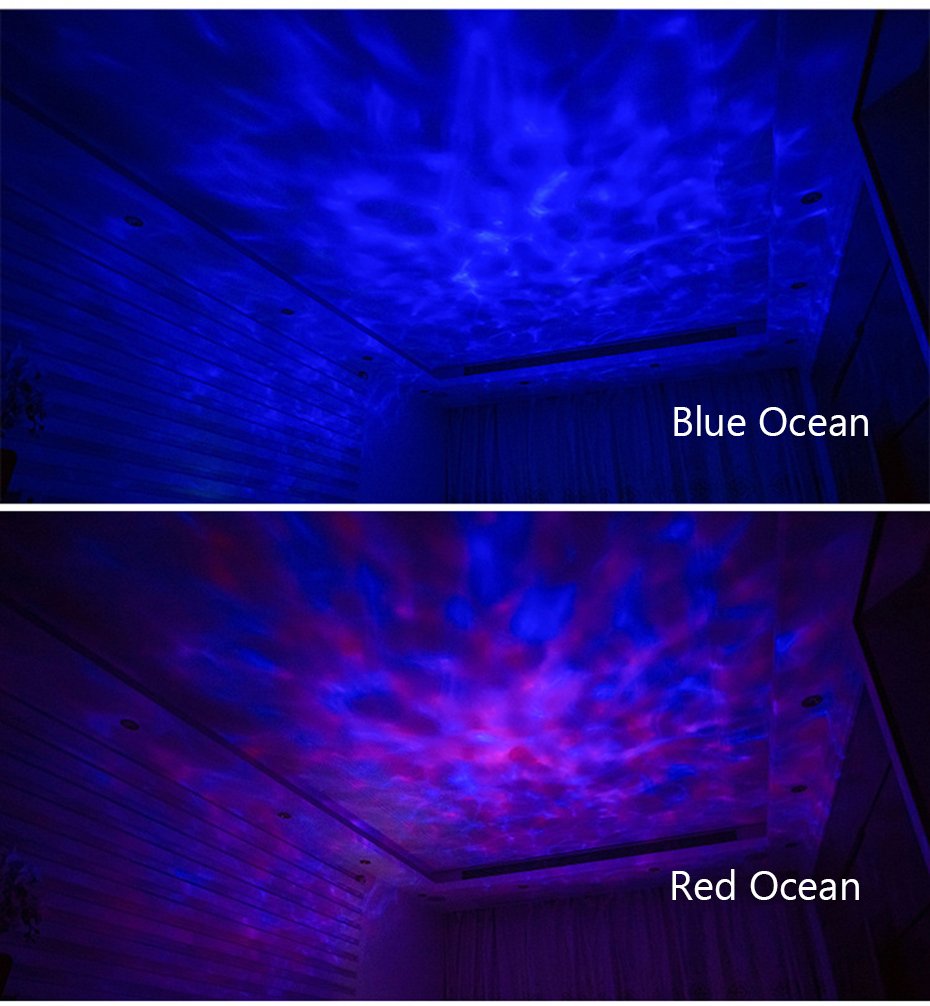 Ocean Wave Projector with Aurora Lights - Bluetooth Speaker Night Light for Baby Nursery, Kids & Adults Bedroom, Living Room - White | Relaxing Mood Light for Sleep, Meditation & Home Decor