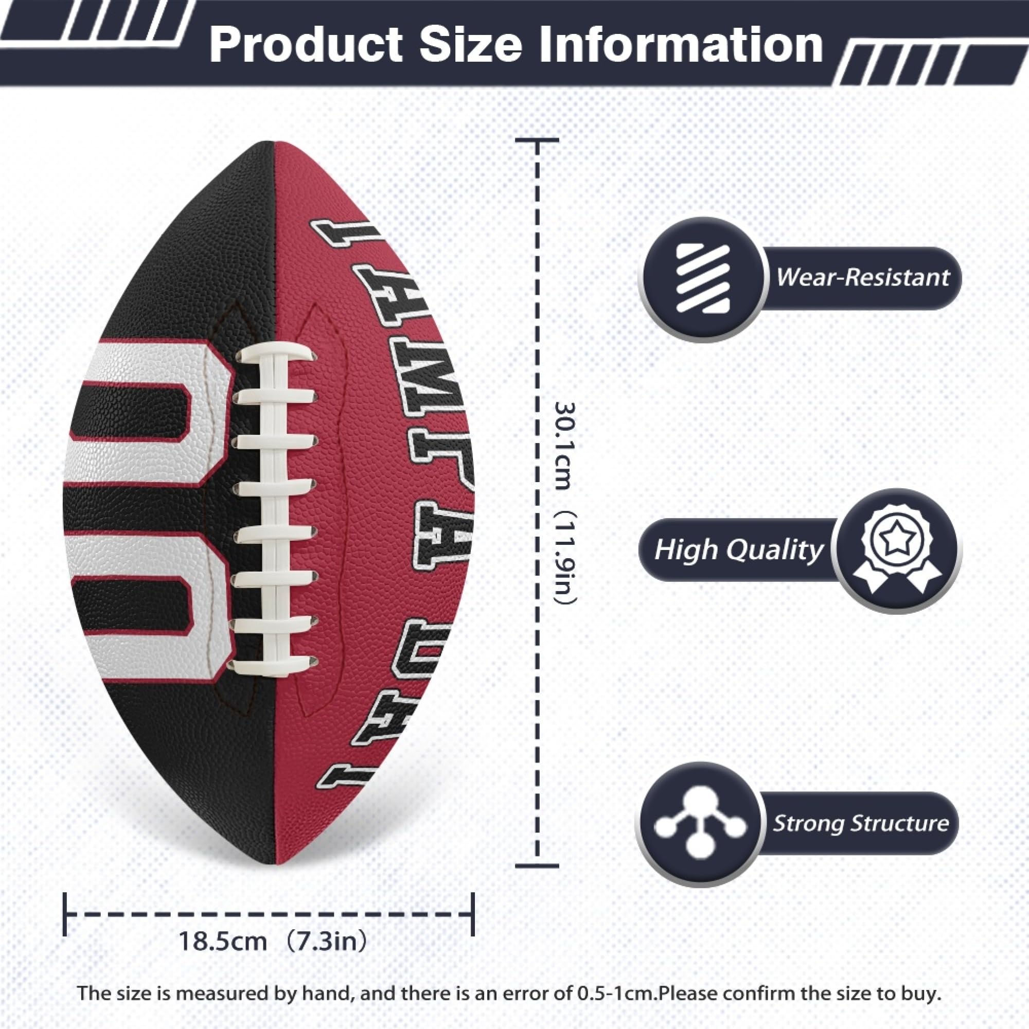Personalized 12 Inch Custom Football - Add Any Name & Number - Perfect for Youth, Boys, Men & Women - Ideal Gift for Football Fans - Great for Games, Training & Decor