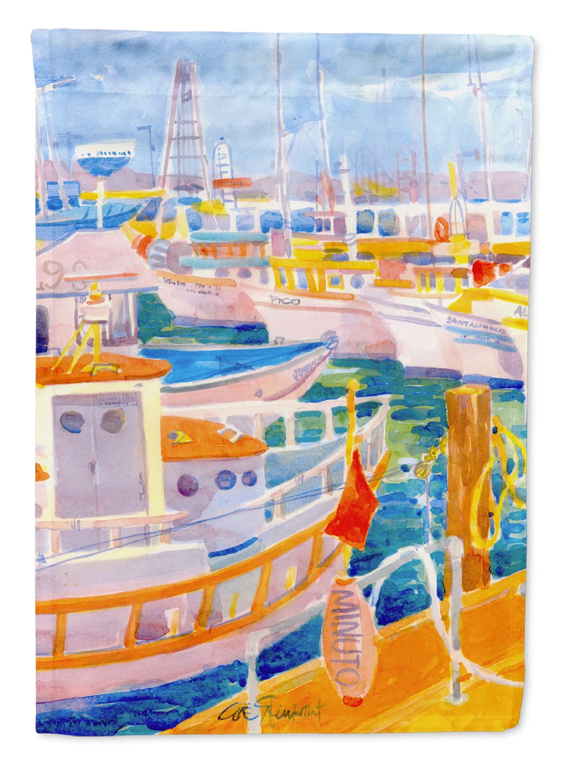 Caroline's Treasures 6017GF Shrimp Boats Garden Flag - Colorful Outdoor Decorative Yard Banner for Mailbox, Patio, Flower Beds & Garden Decor | Perfect for Coastal & Nautical Themed Outdoor Spaces