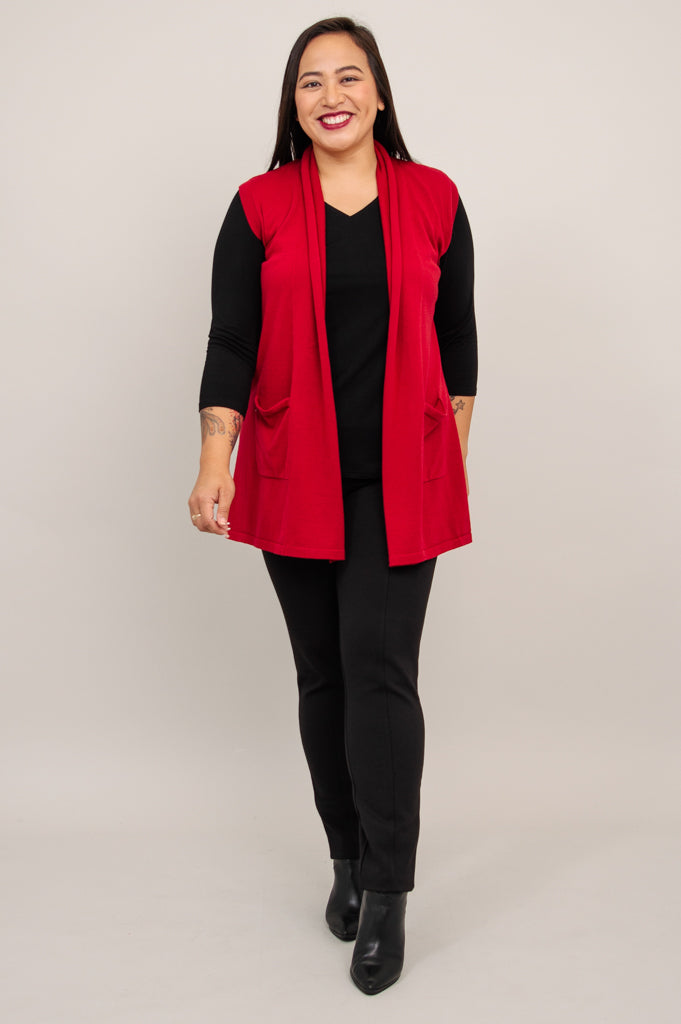 Stylish Jude Cardigan for Women - Soft Red Cotton Knit Sweater | Perfect for Fall, Winter & Casual Outfits