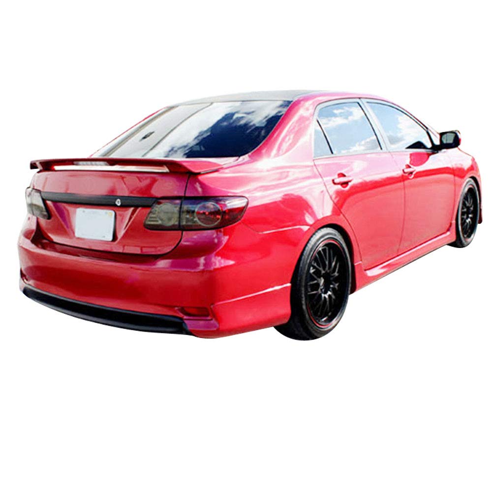 FREEMOTOR802 Rear Bumper Lip Spoiler for 2011-2013 Toyota Corolla - Unpainted Black PP Material - Enhances Style & Aerodynamics for Sedans