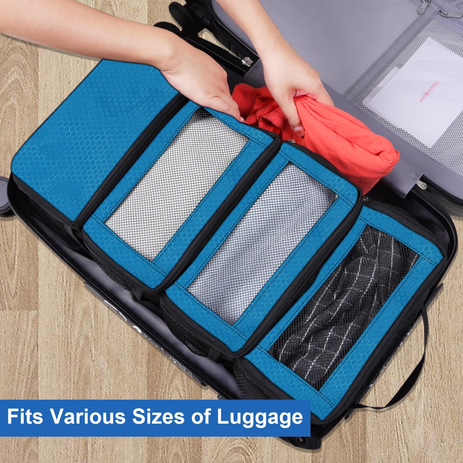 Portable Hanging Travel Organizer - Collapsible Suitcase Packing Cubes for Carry-On Luggage | Perfect for Business Trips, Vacations & Weekend Getaways