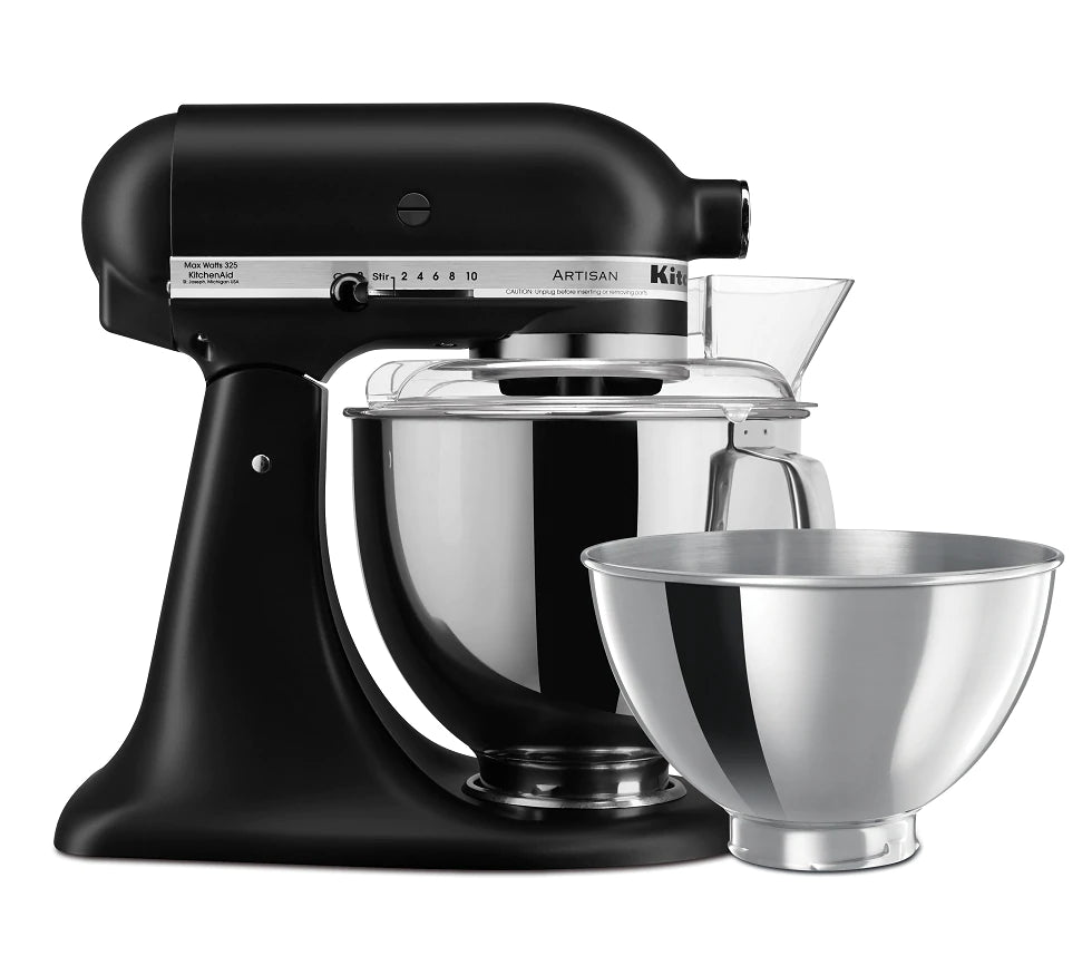 4.8L (5 Qt) Artisan Tilt-Head Stand Mixer with 2 Stainless Steel Bowls - KSM160 - Perfect for Baking Bread, Cakes & Cookies at Home