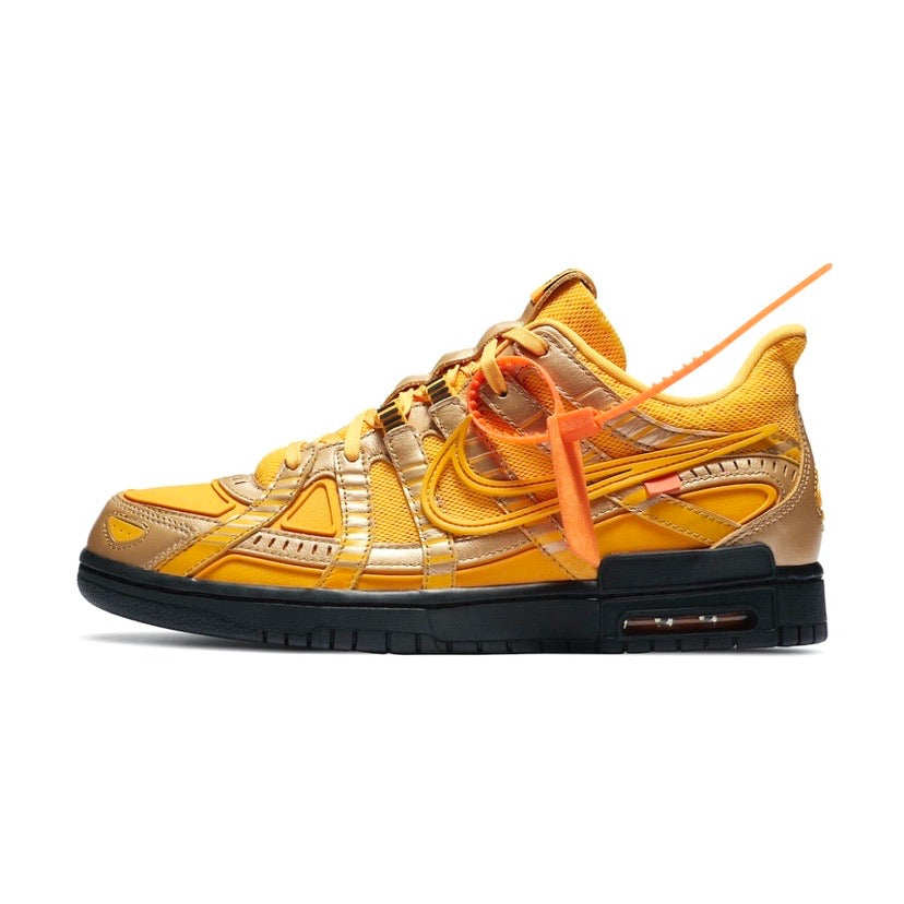Off White x Nike Air Rubber Dunk University Gold Sneakers - Men's Basketball Shoes for Streetwear & Casual Wear - Perfect for Urban Fashion & Gym Workouts