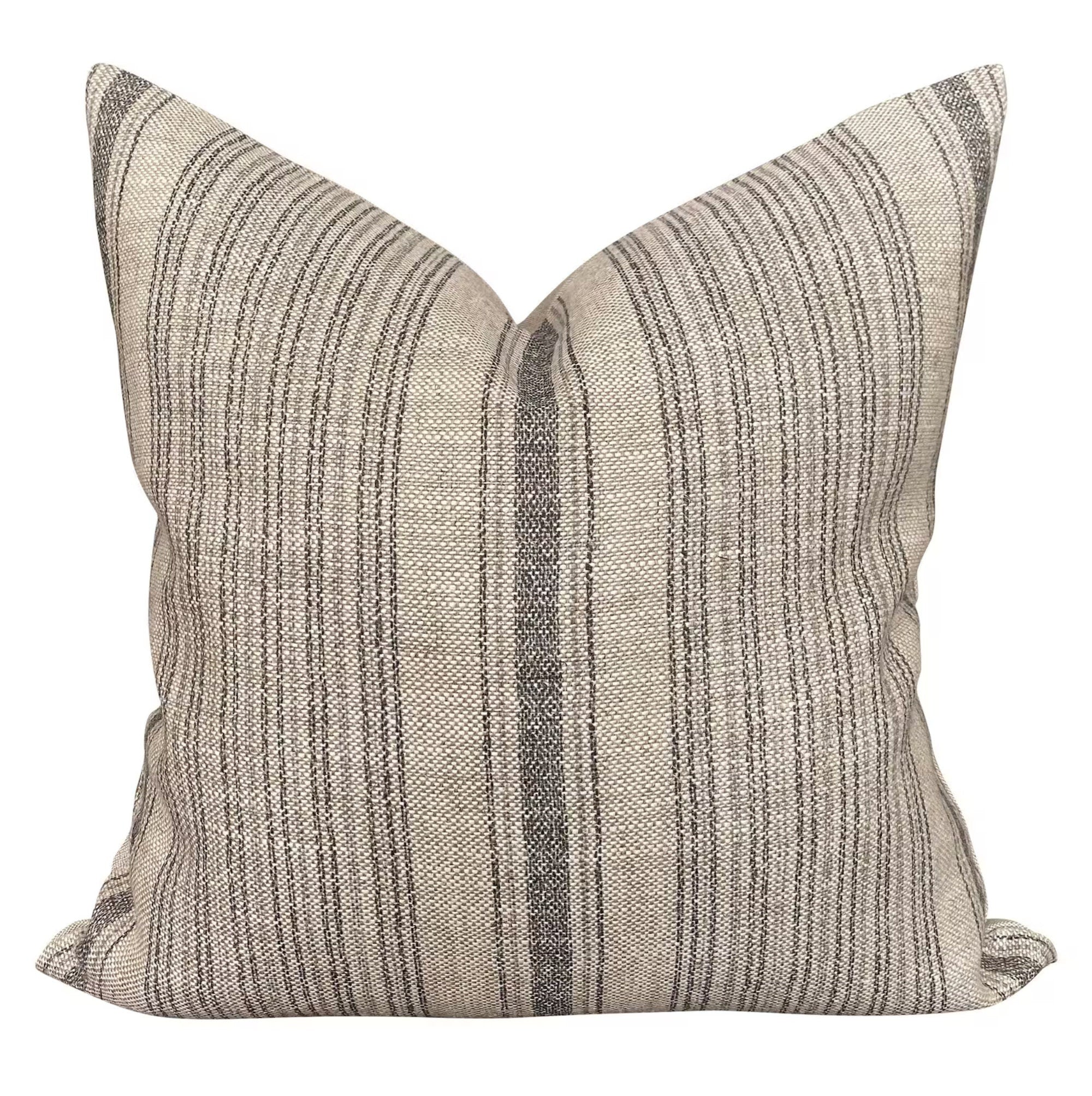 READY TO SHIP Designer Clay McLaurin Dash Pillow Cover in Jet Black - Luxury Decorative Throw Pillow Case for Sofa, Bed & Home Decor