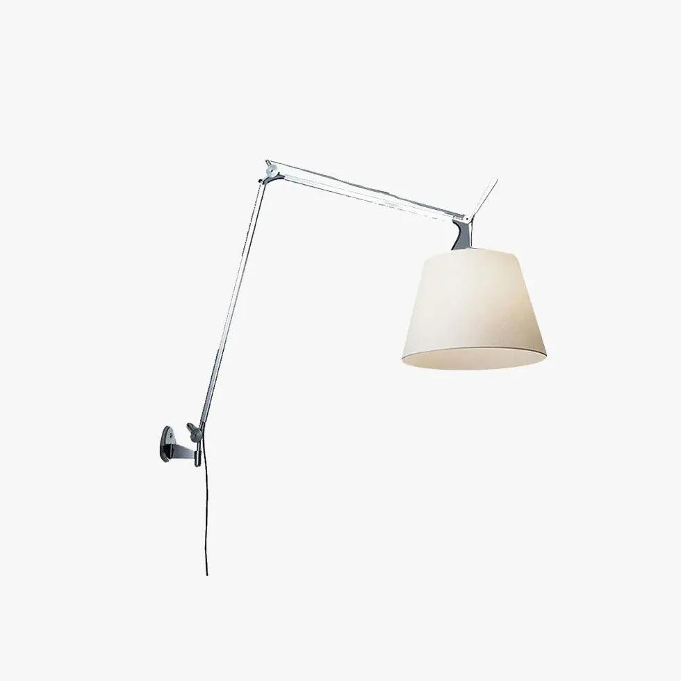 Silver Swing Arm Plug-in Wall Sconce Lights - Adjustable Reading Lamp for Bedroom, Living Room & Office - Modern Plug-in Wall Light Fixture with Flexible Arm