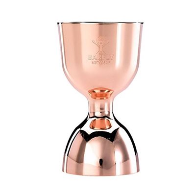 Barfly 1 & 2 Oz Heavy Duty Straight Rim Bell Jigger - Copper Plated Cocktail Measuring Tool for Bartenders & Home Mixologists - Perfect for Crafting Martinis, Old Fashioned & Professional Bar Use