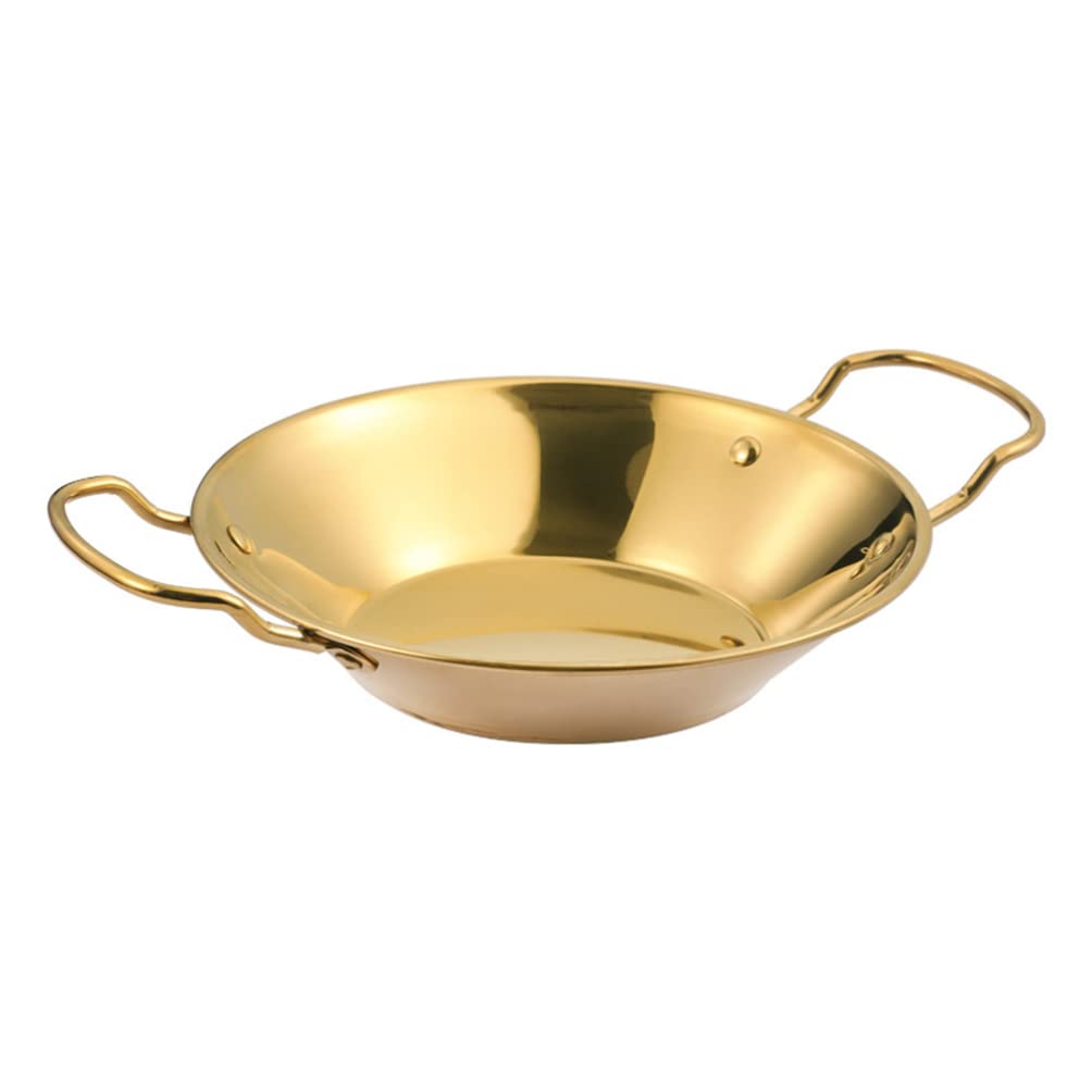 Hemoton Stainless Steel Griddle Pan - Korean Noodle Pot, Crepe Pan, Deep Fryer & Carbon Steel Paella Pan - Induction Compatible, Thickened Non-Stick Surface for Home Cooking & Buffet Stove - Perfect for Asian Cuisine, Breakfast Crepes & Outdoor Catering