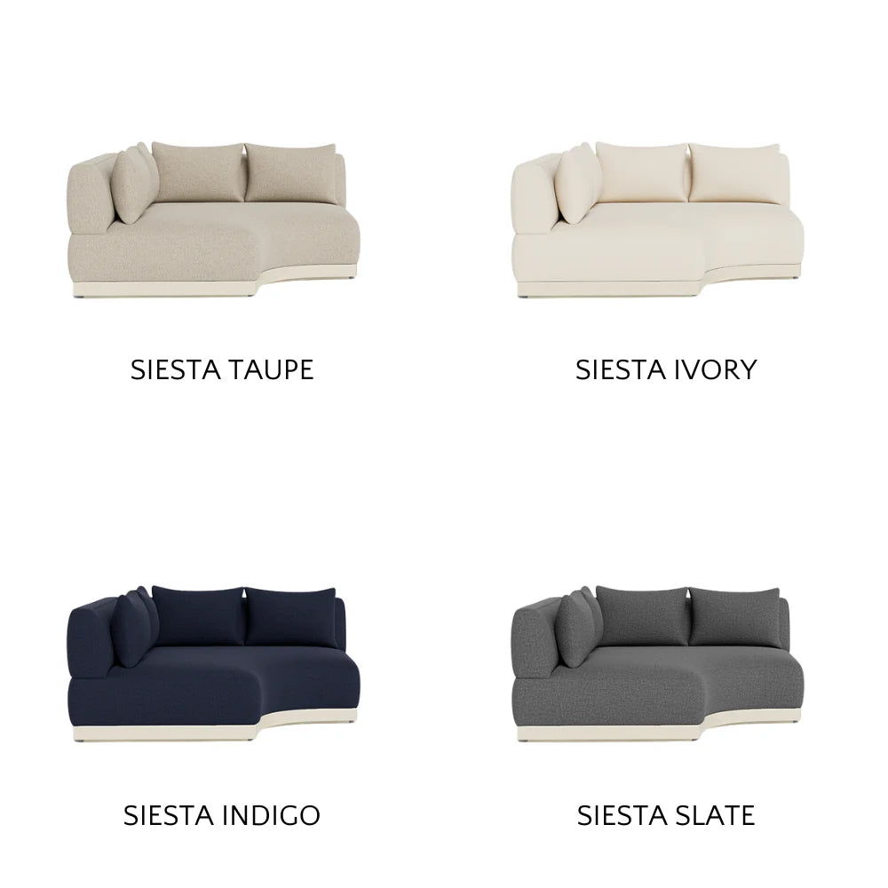 Amalfi Outdoor Curved Corner Sectional Sofa Set - Waterproof Wicker Patio Furniture for Backyard, Poolside & Garden Lounge - Modern All-Weather Rattan Conversation Set with Cushions