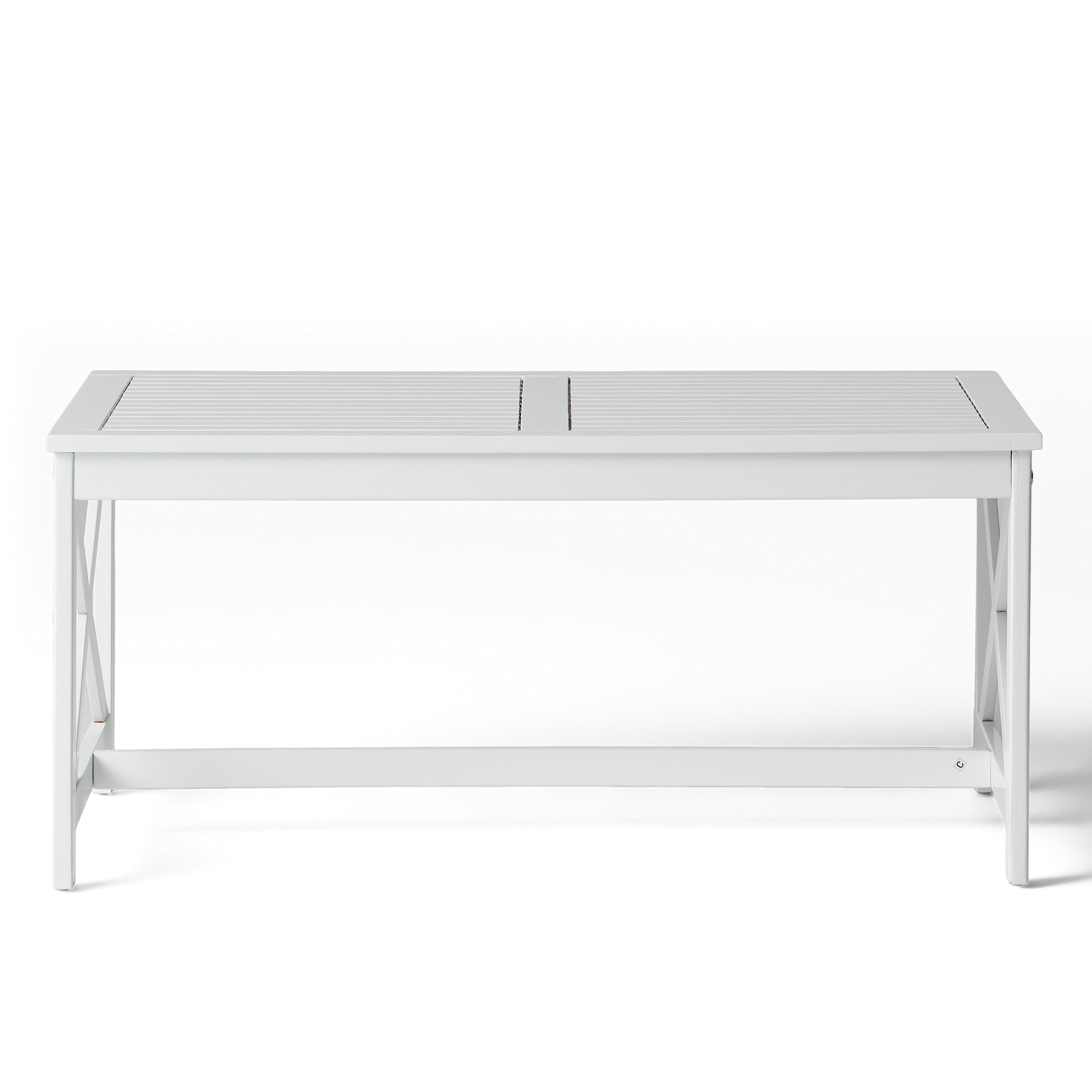 Christopher Knight Home Ivan Outdoor Acacia Wood Coffee Table - Weather-Resistant White Finish - Perfect for Patio, Garden, and Poolside Decor