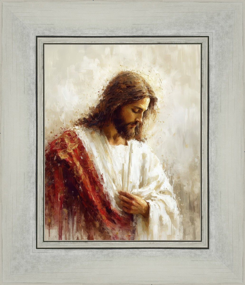 Jesus Christ in Red Robes - Religious Wall Art for Home & Church Decor - Perfect for Prayer Rooms, Sunday Schools & Christian Gifts