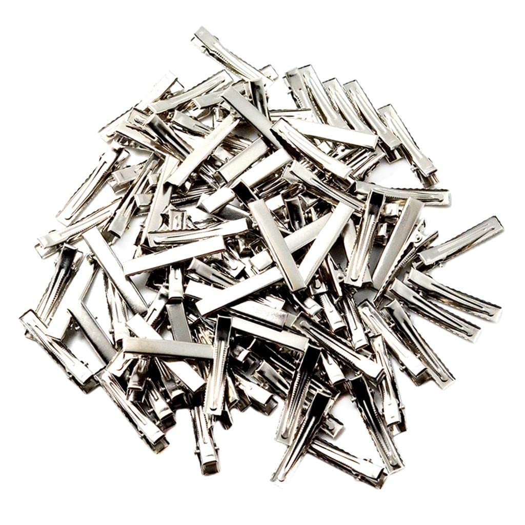 **LOSA 30/100Pack Flat Single Prong Alligator Hair Clips for DIY Bows, 4cm (100 Pack) - Perfect for Hair Styling, Crafting, and Gift Wrapping**