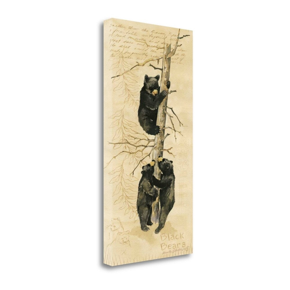 Black Bears by Anita Phillips - Fine Art Giclee Print on Gallery Wrap Canvas, Ready to Hang - Perfect for Living Room, Bedroom & Office Wall Decor