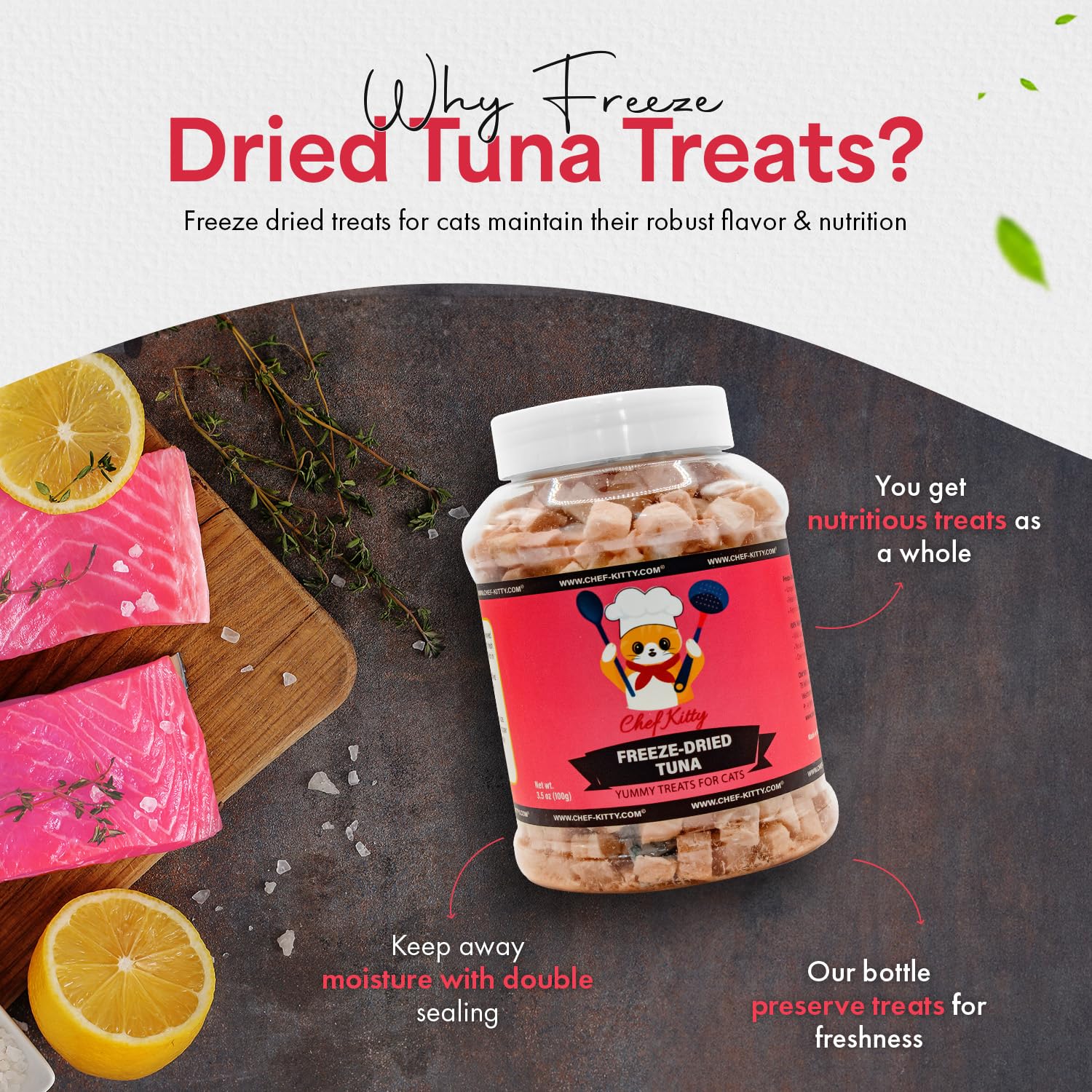 Premium Freeze Dried Tuna Treats for Cats & Dogs - 100% Wild Caught, Single-Ingredient, Grain-Free - Healthy Snack for Indoor Cats, Kittens & Dogs - USA Inspected & Tested - 3.5oz - Perfect for Training Rewards & Mealtime Toppers