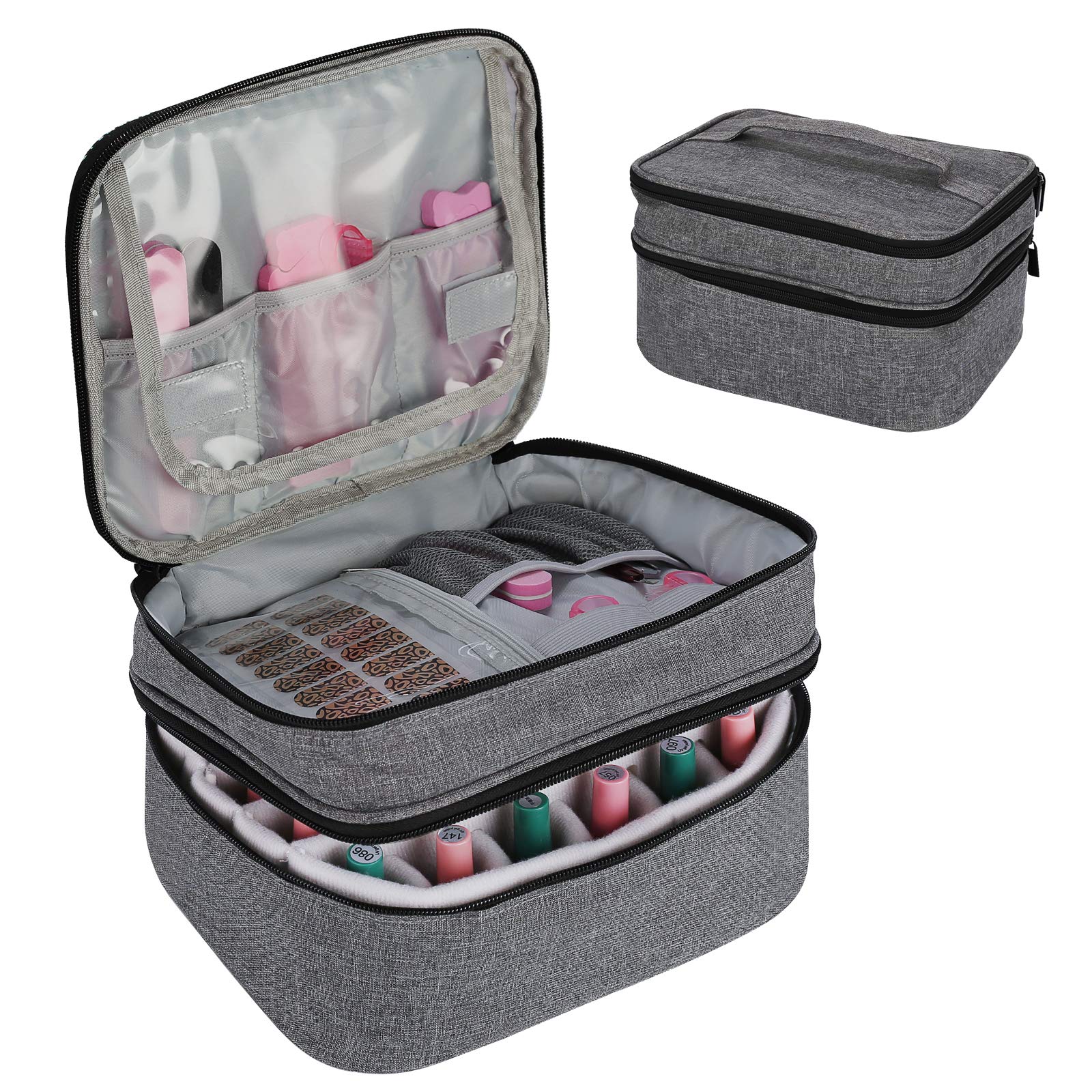 Horsande Nail Polish Bag Organizer - Portable Cosmetic Makeup Storage Case for Nail Art Supplies & Polish Bottles - Perfect for Salon Professionals & At-Home Manicures