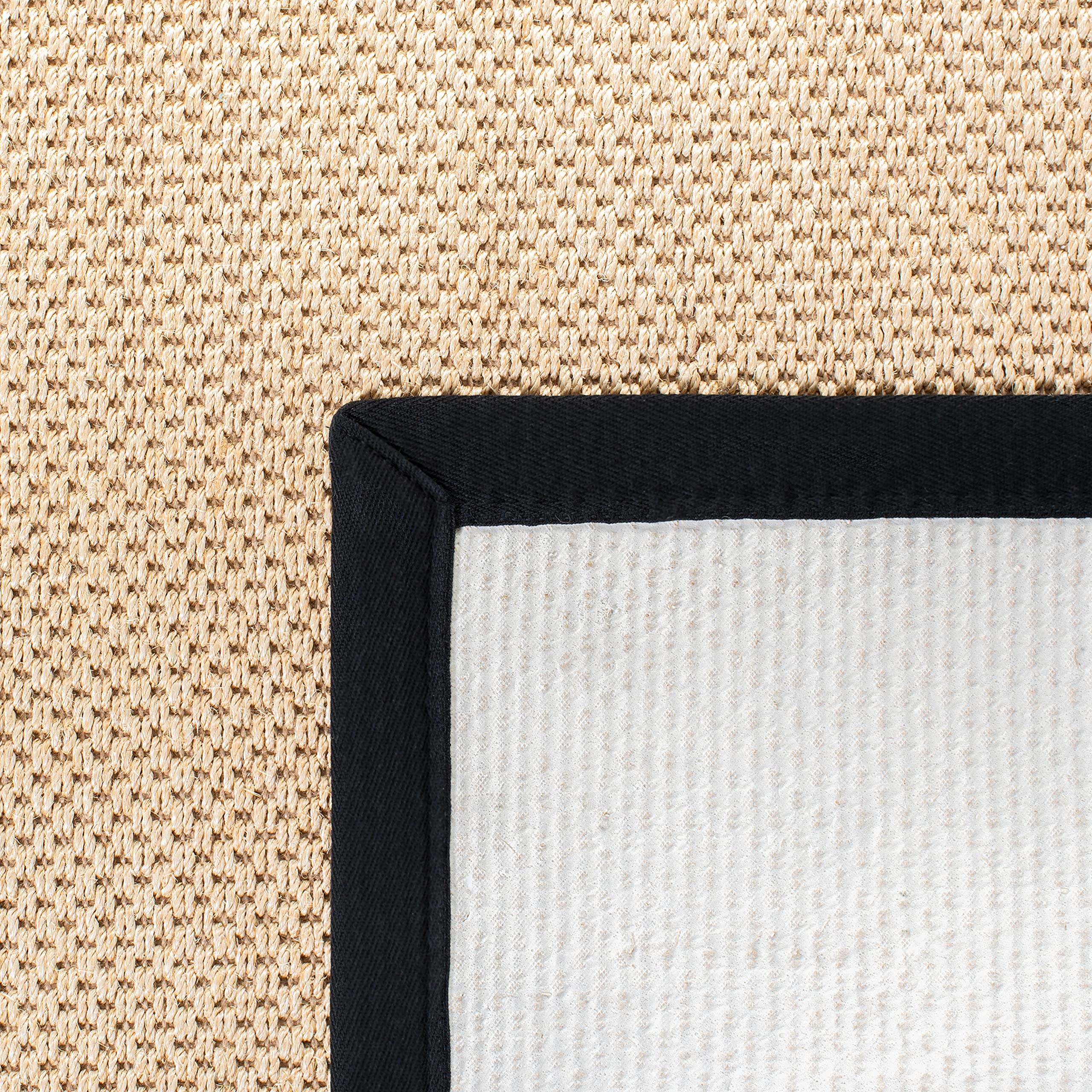 SAFAVIEH Natural Fiber Collection 6' x 9' Area Rug - Maize & Black Sisal Border Design, Easy Care & Durable for High Traffic Areas | Perfect for Living Room, Bedroom, Office & Entryway (NF141A)