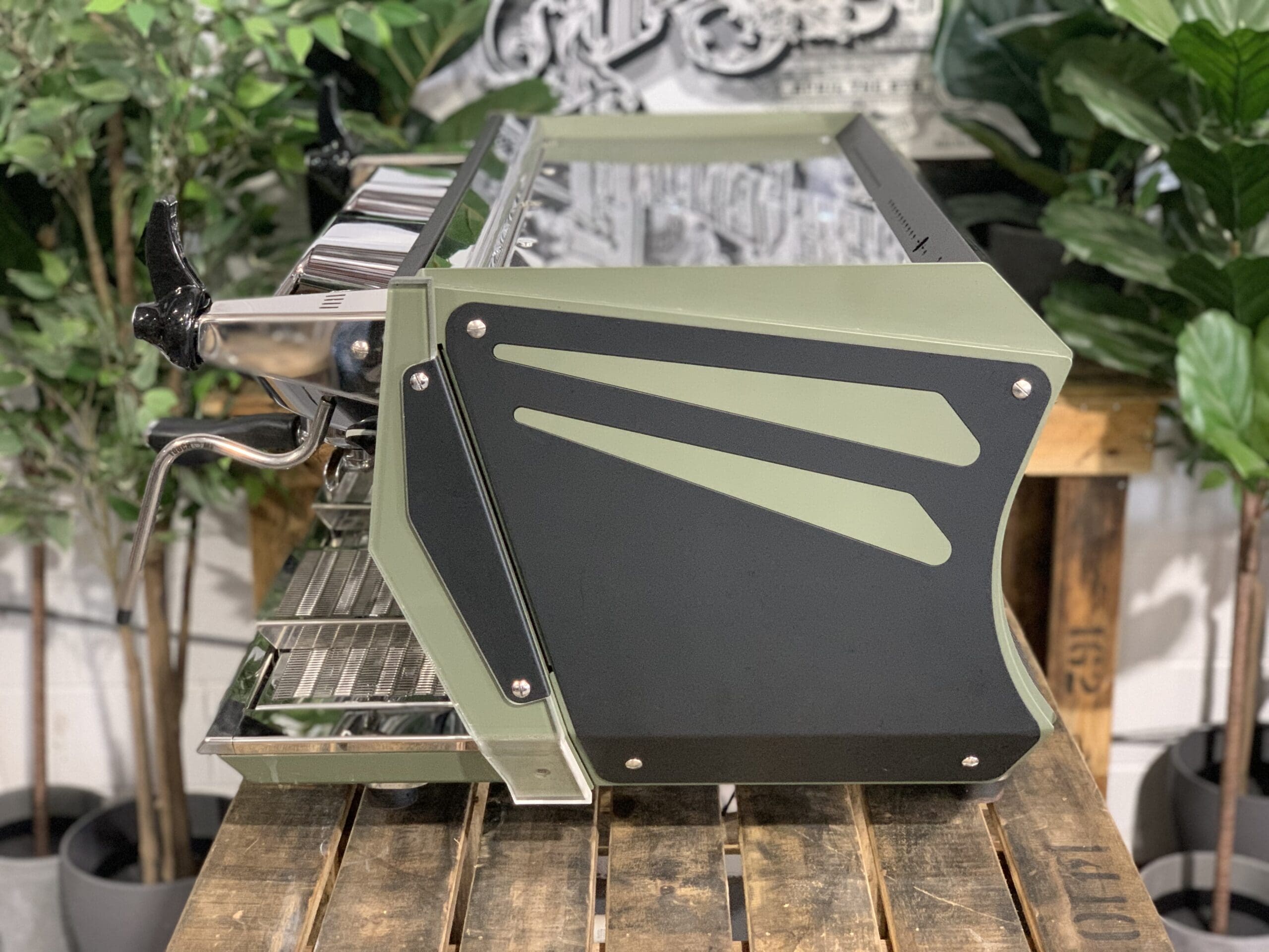 BFC Aviator 2 Group Dark Green & Black Commercial Espresso Machine - Perfect for Cafes, Restaurants, and Coffee Shops