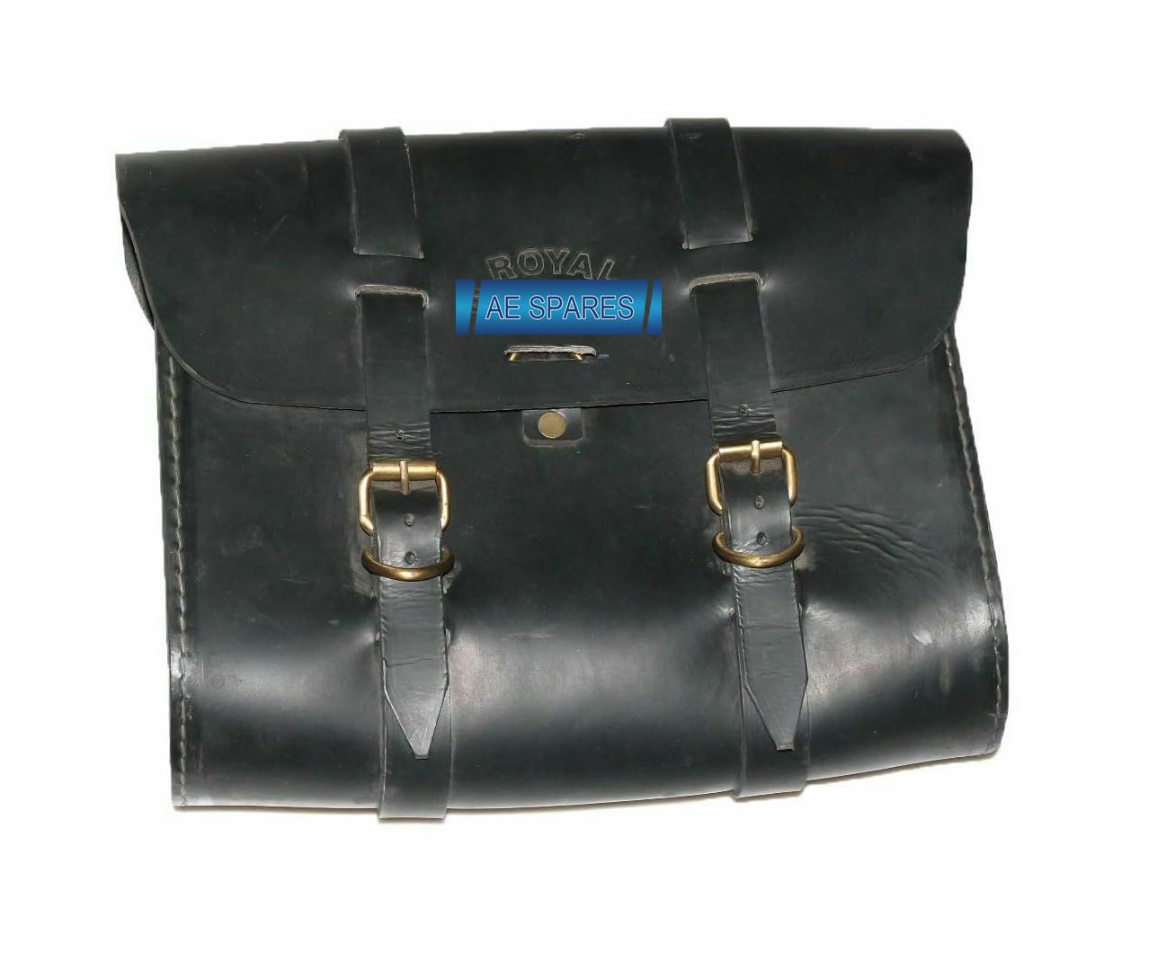 Royal Enfield Custom Black Leather Motorcycle Saddle Bags - Waterproof Side Luggage for Cruiser & Touring Bikes - Perfect for Long Rides & Daily Commutes