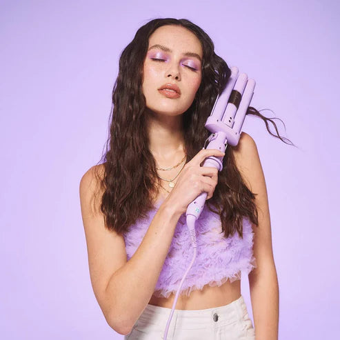 Mermade Hair Pro Waver 22mm - Professional Hair Curling Iron for Beach Waves, Lilac Purple - Perfect for Styling, Home Use & Salon Treatments