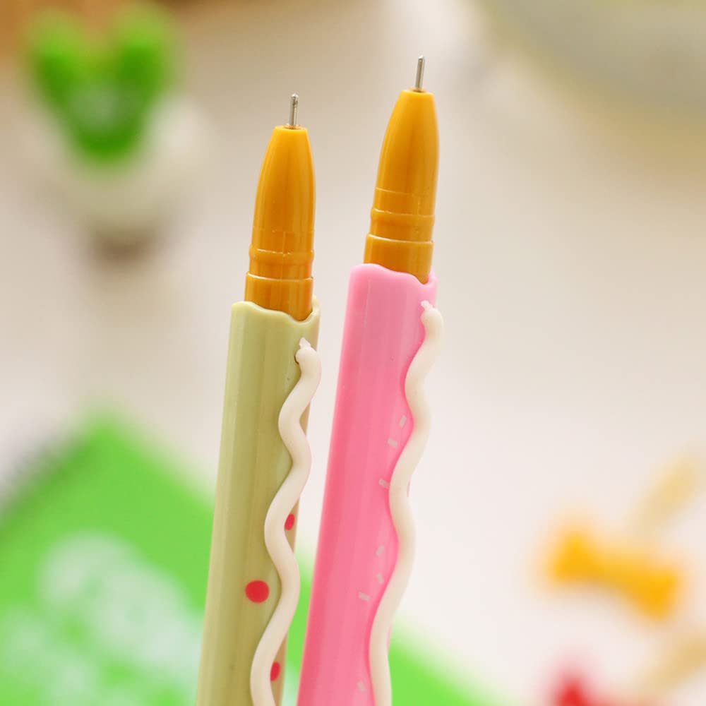 12Pcs Cute Pineapple Gel Pens - Colorful Fruit-Themed Writing Pens for School, Office & Journaling - Smooth Ink Pens for Kids, Students & Stationery Lovers - Perfect Gift & School Supplies (Apple Design)