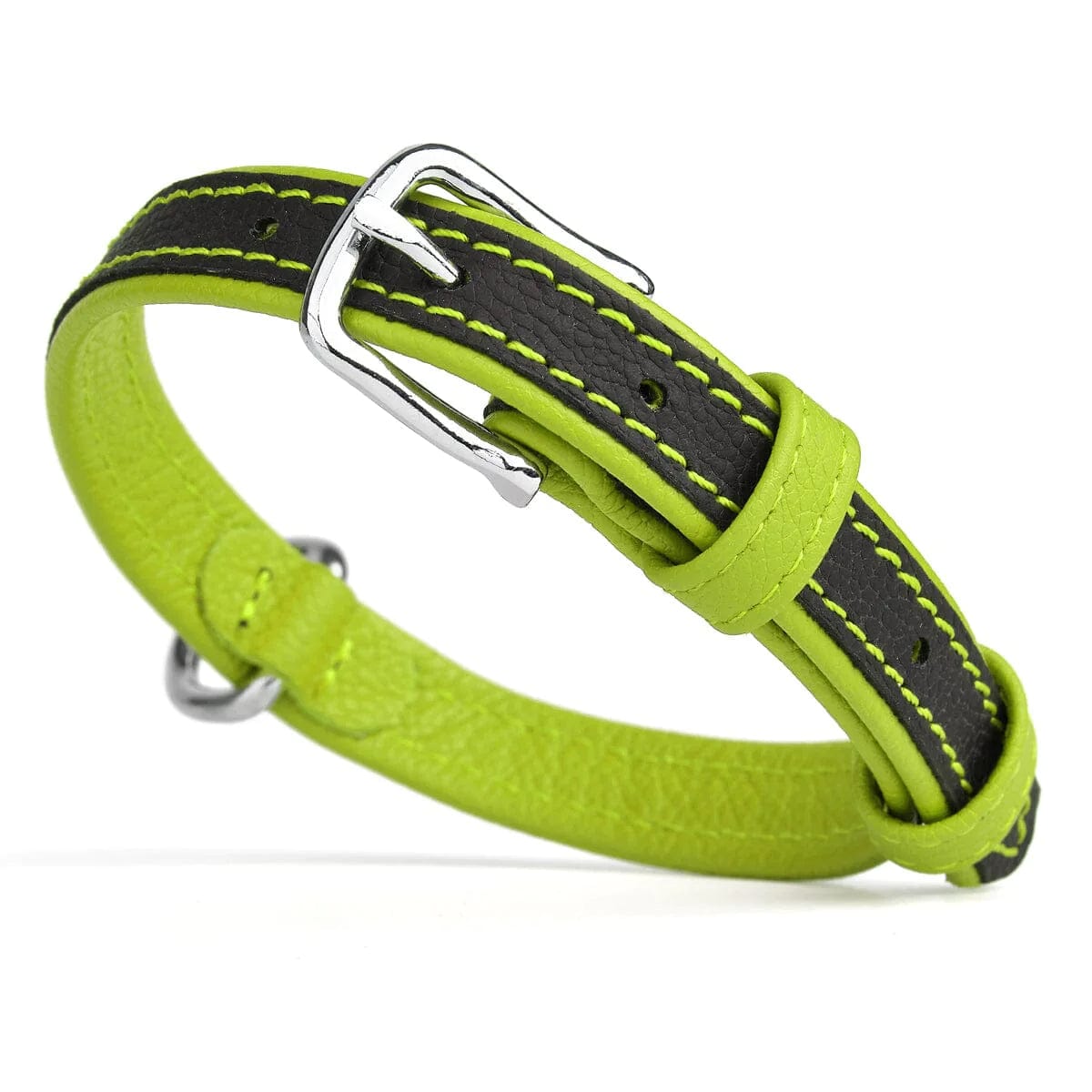 Durable Leather Dog Collar - Stretch & Chew Resistant - 6 Stylish Colors - Perfect for Training, Walking & Outdoor Adventures