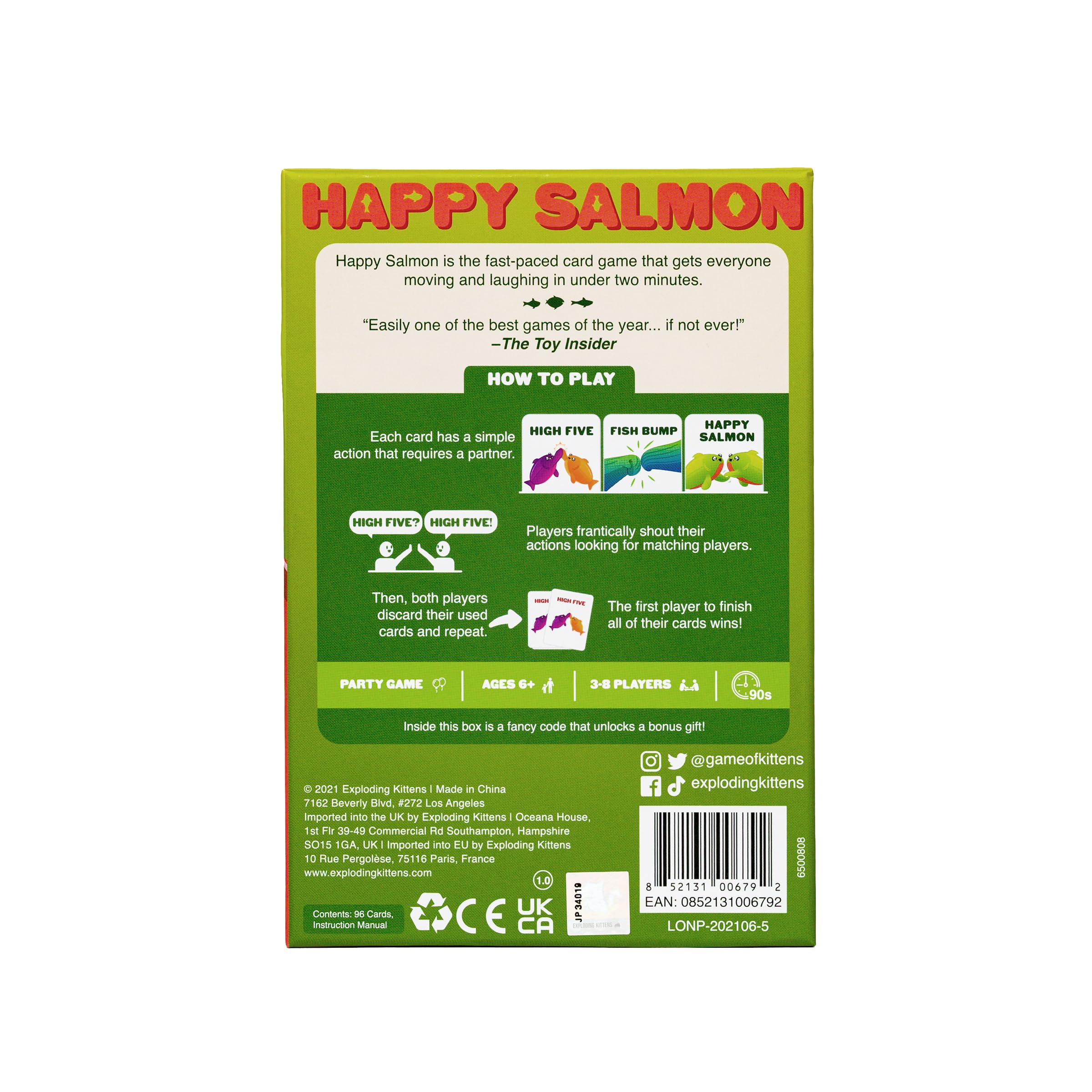 Happy Salmon by Exploding Kittens - Fast-Paced Family Card Game for Adults, Teens & Kids - Perfect for Parties, Game Nights & Classroom Activities