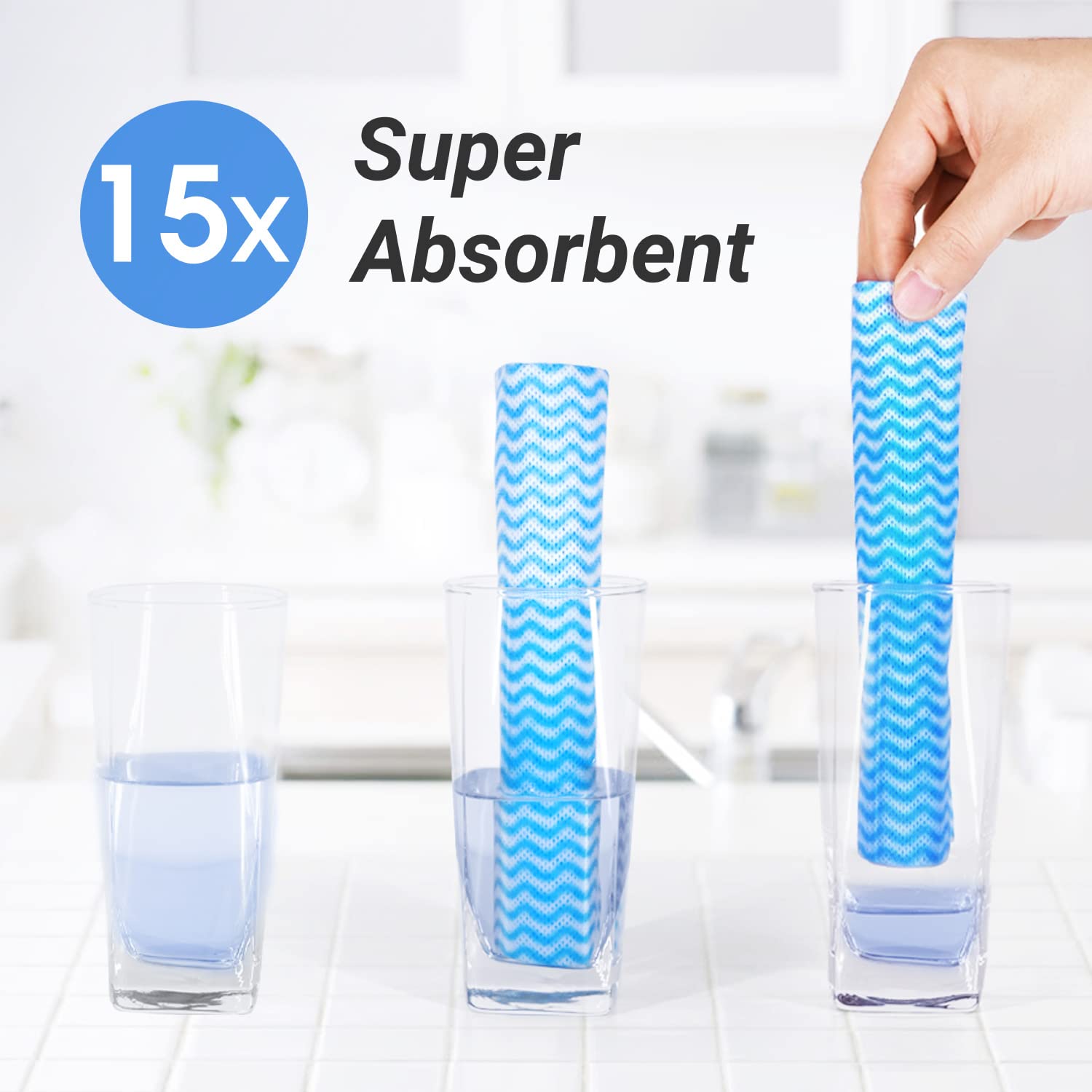 Eco-Friendly Reusable Cleaning Cloths - 25 Pack Quick-Dry Multipurpose Dish Towels for Kitchen, Bathroom & Household Cleaning (14.2