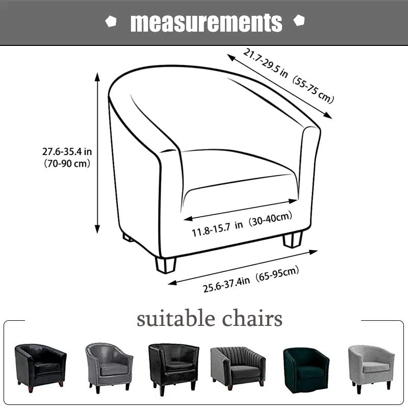 XMAYODS Stretch Slipcover for Club & Barrel Chairs - Spandex Printed Furniture Protector with Elastic Bottom - Perfect for Living Room, Office, and Lounge Decor