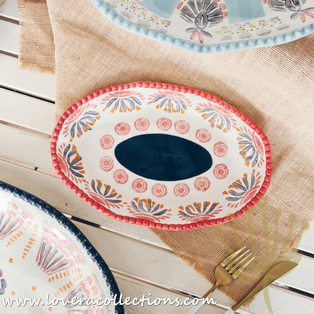 Afrocentric Red Dinnerware & Serveware Set - Elegant African-Inspired Plates, Bowls & Serving Dishes for Stylish Dining & Entertaining | Perfect for Dinner Parties, Holidays & Cultural Celebrations