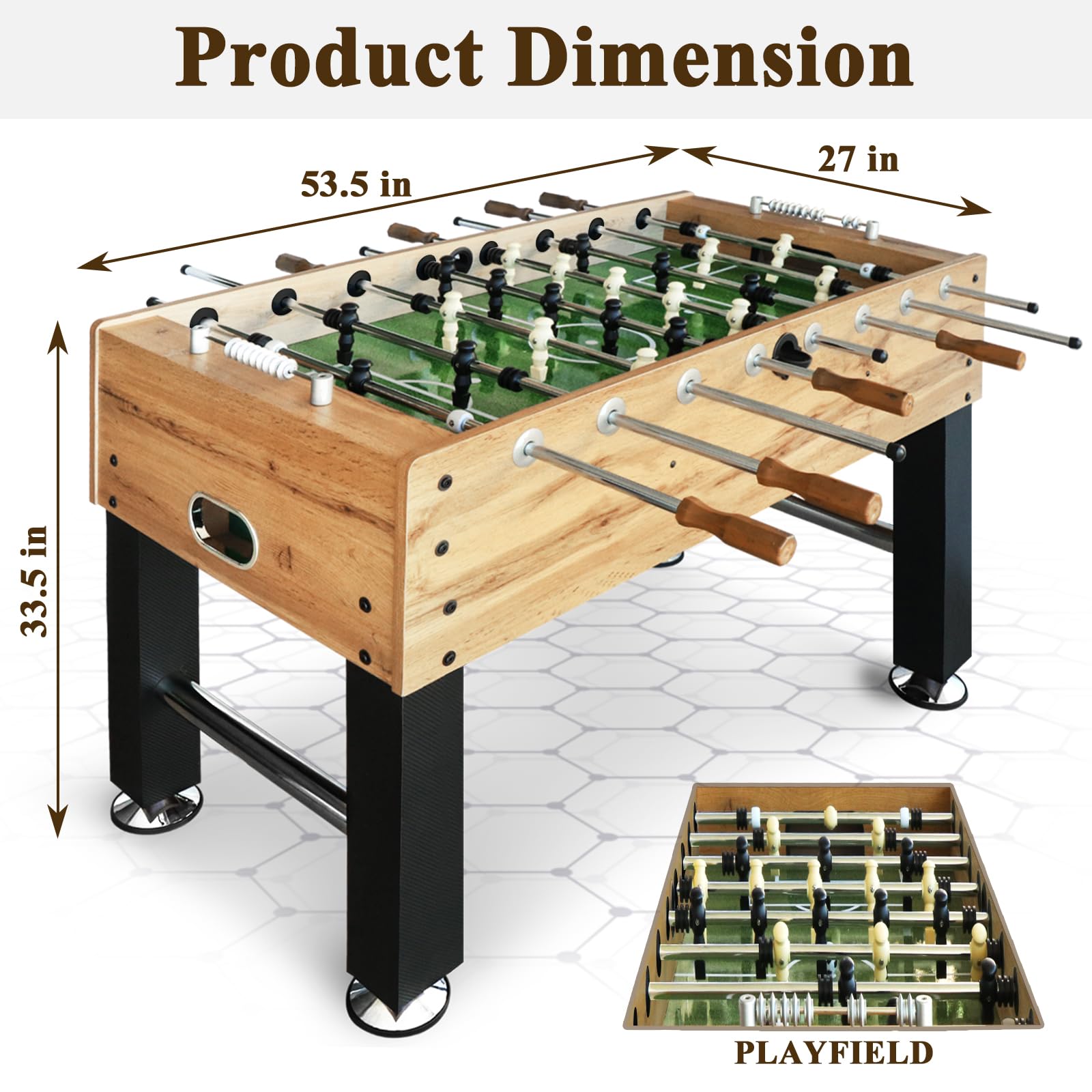 SEYDREY 55-Inch Professional Foosball Table - Regulation Size Arcade Soccer Game for Home with Adjustable Leg Levelers & Reinforced Steel Legs | Perfect for Family Game Nights, Man Cave, Game Rooms & Entertainment Centers