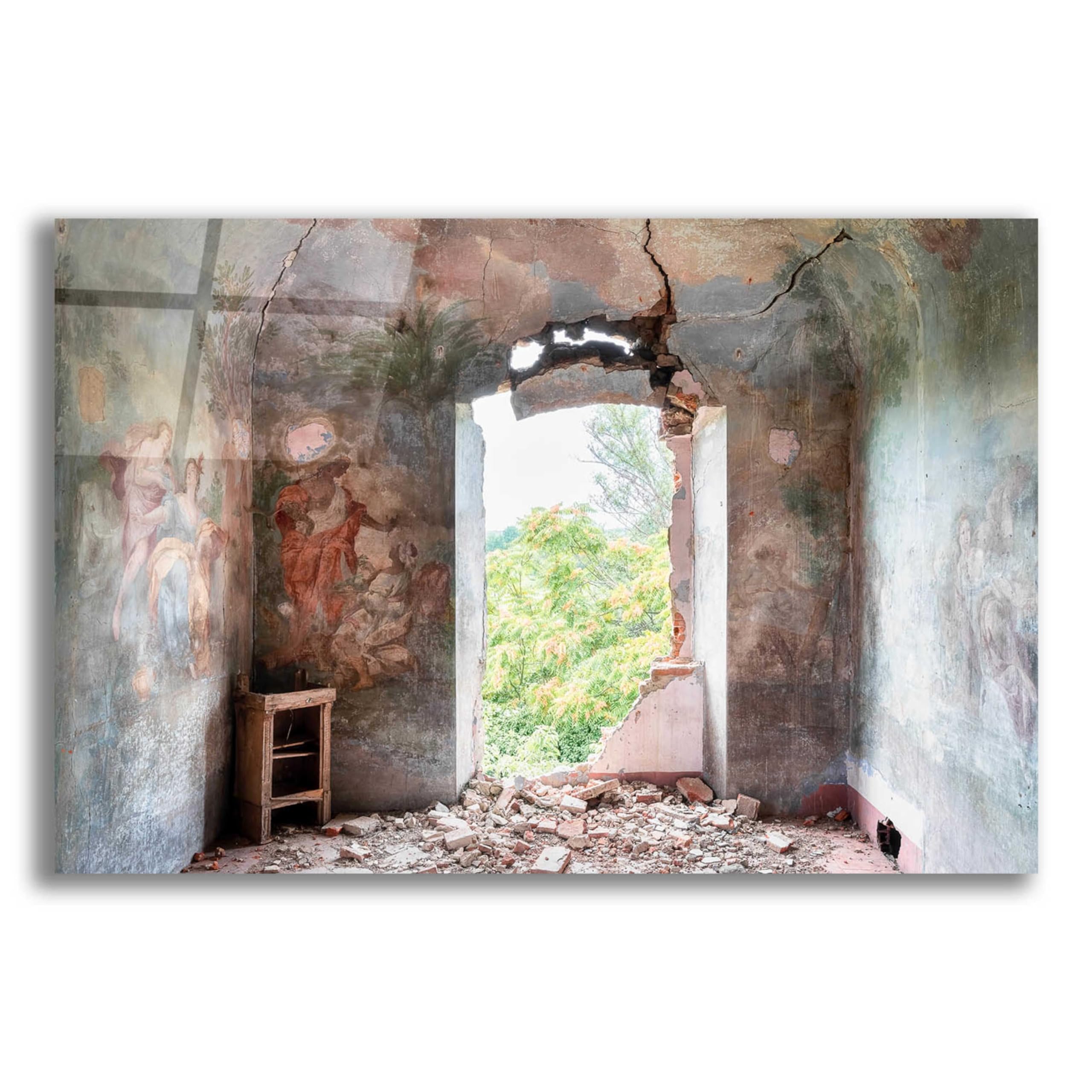 Epic 'Crack In The Wall' Acrylic Glass Wall Art by Roman Robroek - 24x16 Inches Modern Abstract Painting for Living Room, Bedroom & Office Decor