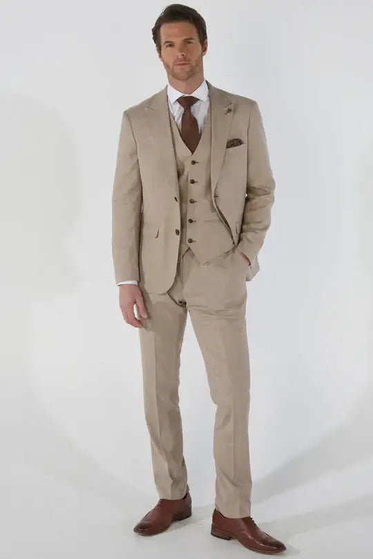 Kurt Men's Beige Blazer | Slim Fit Casual Sport Coat | Perfect for Office, Weddings & Formal Events