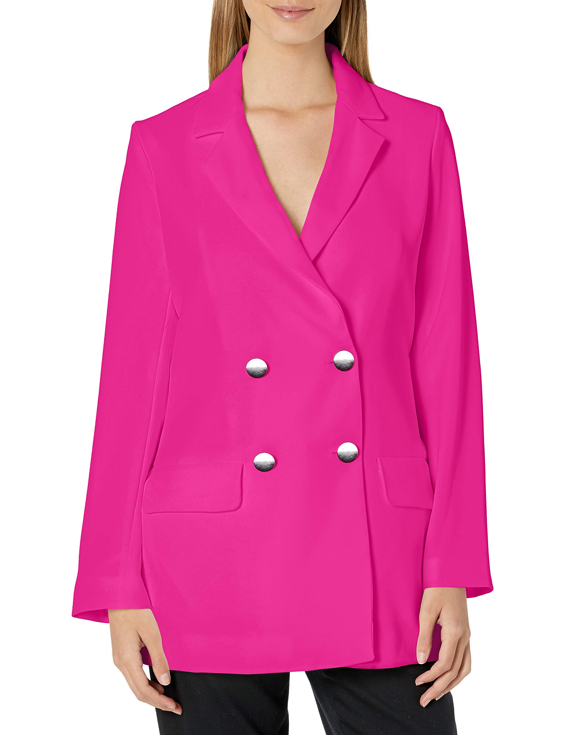 ARMANI EXCHANGE Women's Double Breasted Button Blazer Jacket - Elegant Crepe Fabric for Office Wear & Business Attire