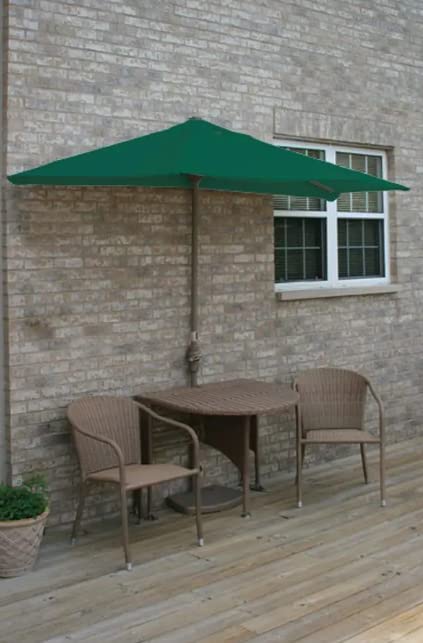 9 Ft Patio Umbrella for Outdoor - Half Market Umbrella with Crank Lift, UV Protection & Waterproof Canopy - Perfect for Backyard, Garden, Poolside & Balcony