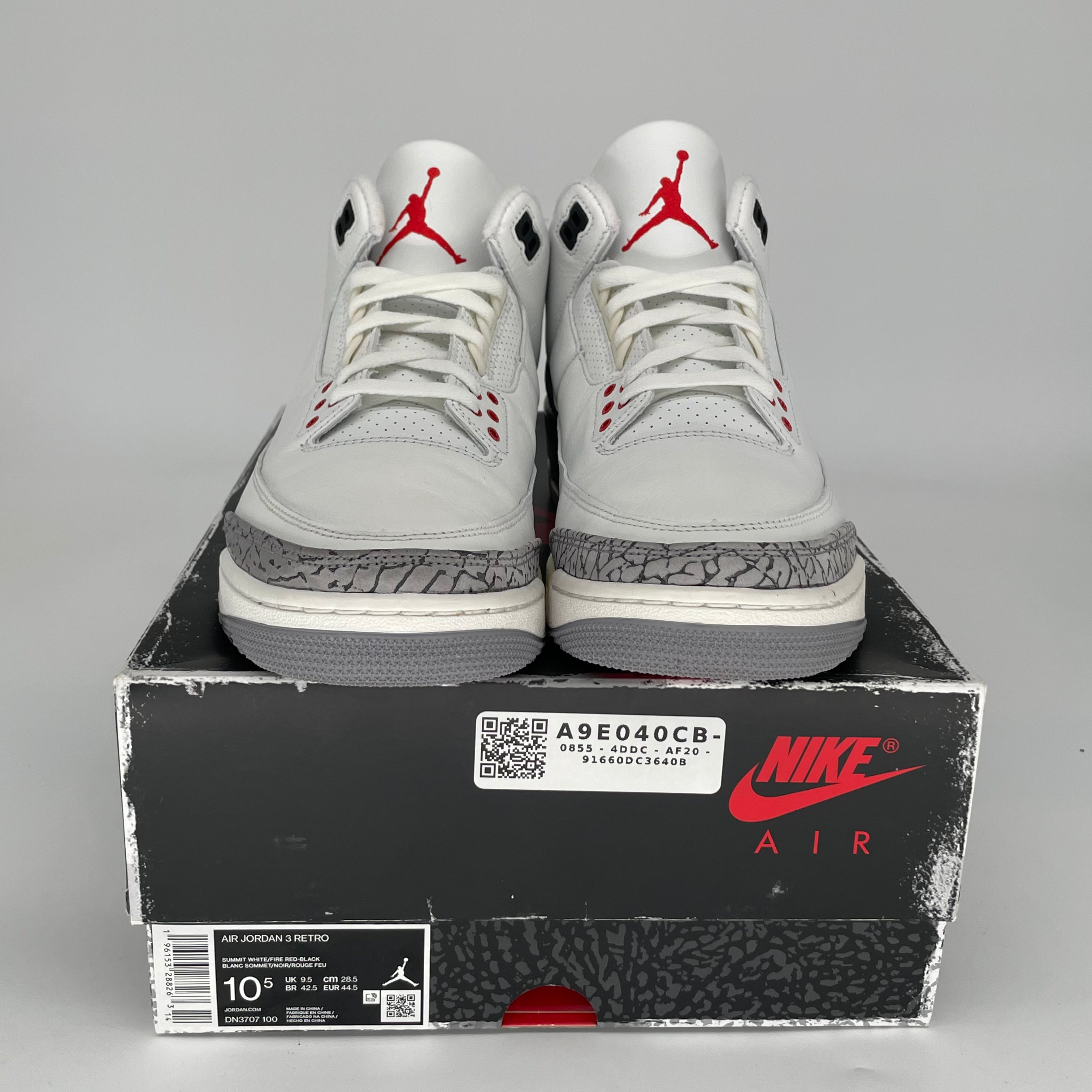 AIR JORDAN 3 White Cement Reimagined Basketball Shoes - Men's Size 10.5 (DN3707-100) - Authentic Retro Sneakers for Streetwear & Sports Performance