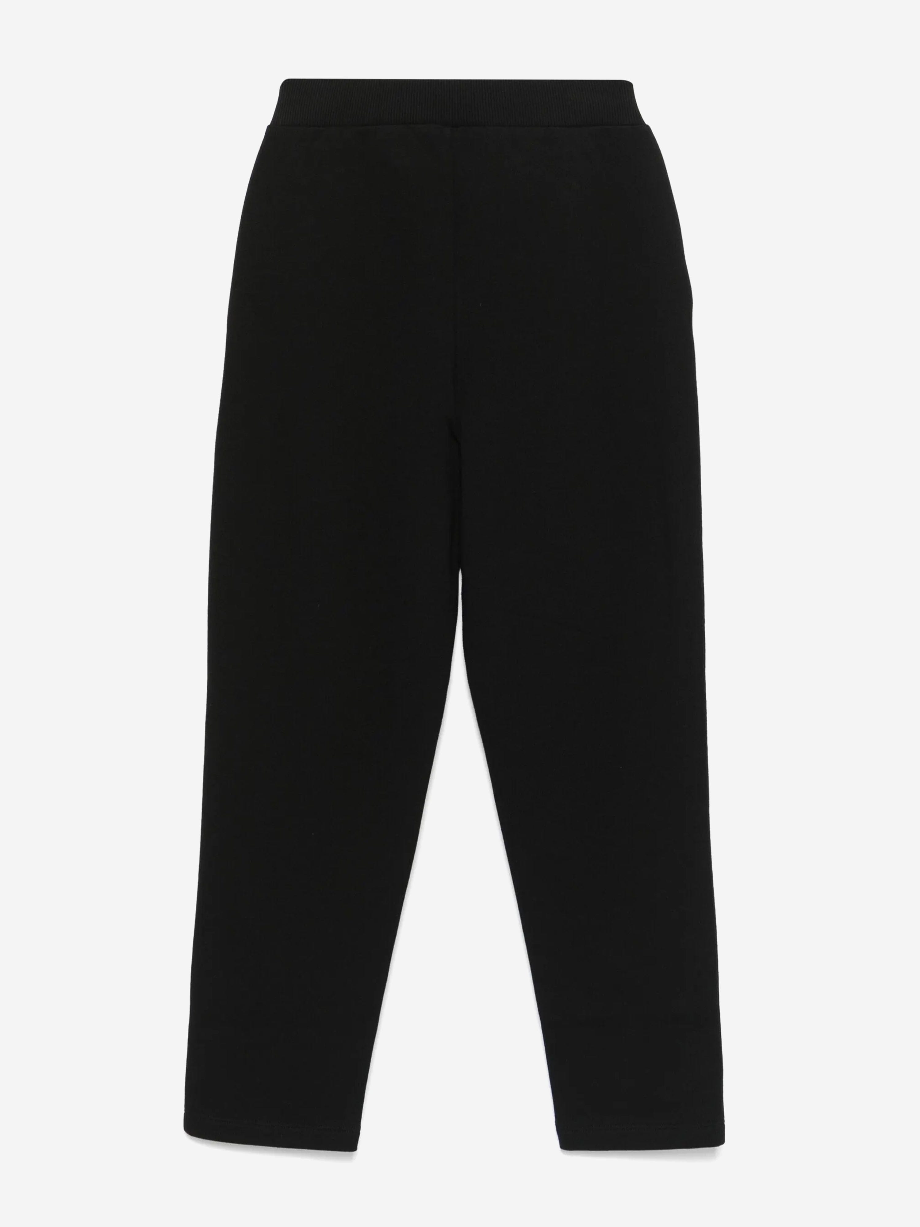 Balmain Girls Black Logo Button Joggers - Stylish & Comfortable Fleece Pants for School, Playdates & Casual Outings