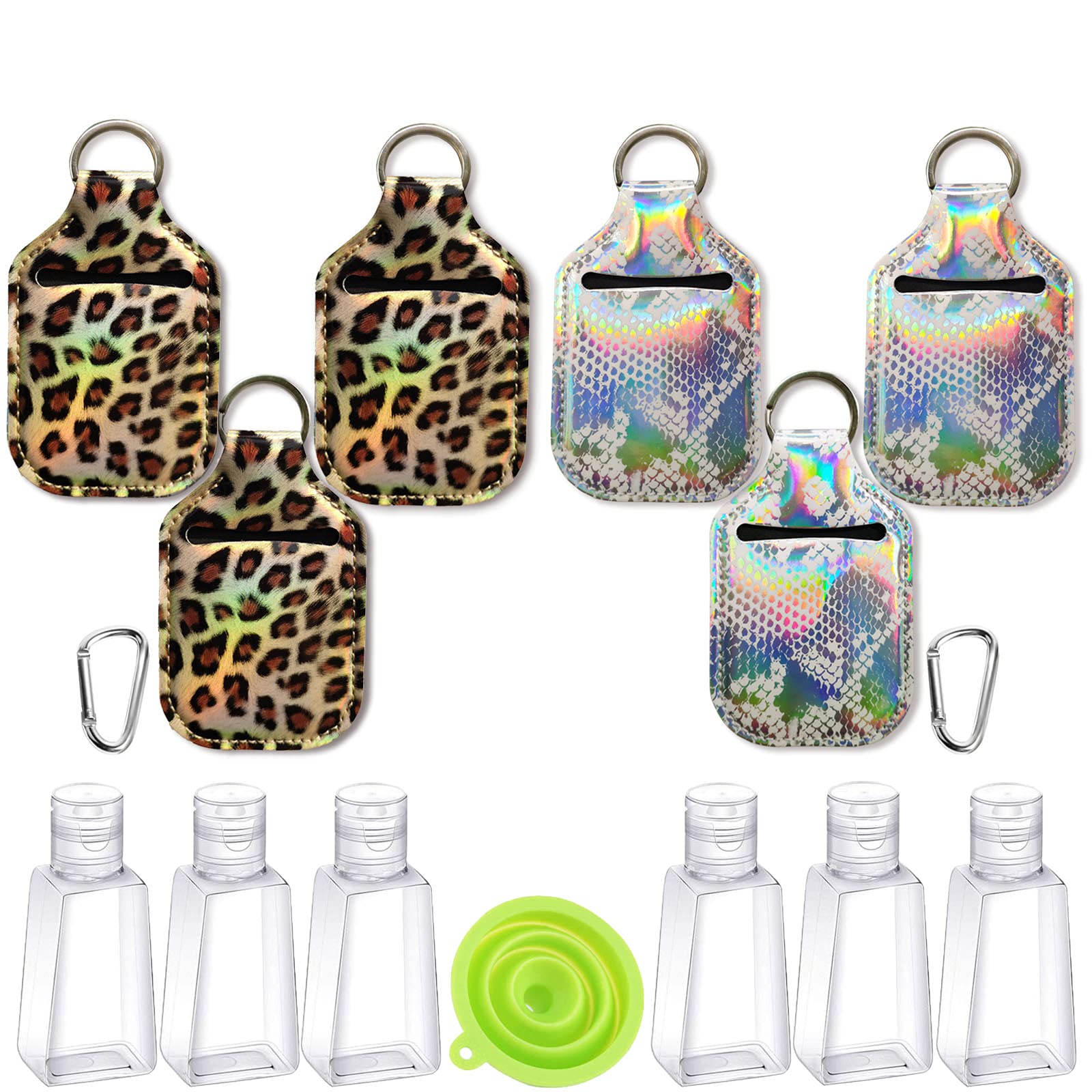 1oz Travel Size Spray Bottle with Funnel & Keychain - Refillable Mini Bottle for Hand Sanitizer, Perfume, Cleaning Solutions - Perfect for Travel, Gym, Office & Home Use