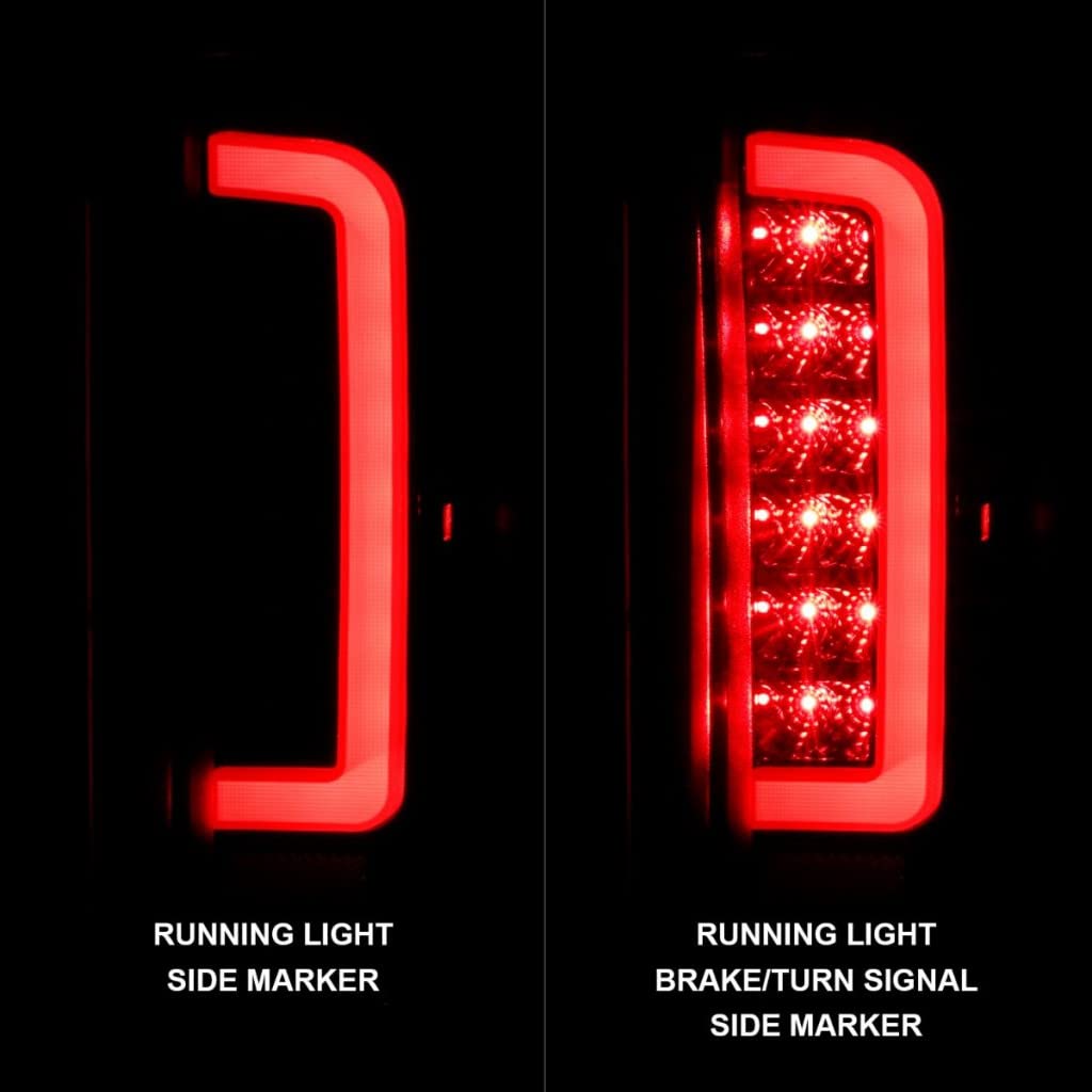 ANZO LED Tail Lights for 1988-1996 Ford Bronco - Black Housing with Clear Lens (Pair) | 311350 | Upgrade Your Off-Road Vehicle Lighting