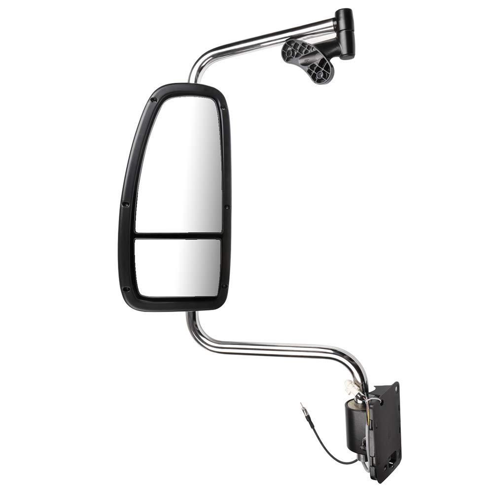 OCPTY Heated Chrome Truck Side Mirrors - Left Driver & Right Passenger Fit for International 9200 9400I 9900I (1997-2010) | Power-Heated for Enhanced Visibility in All Weather Conditions | Perfect for Long-Haul Trucking and Heavy-Duty Commercial Vehicles