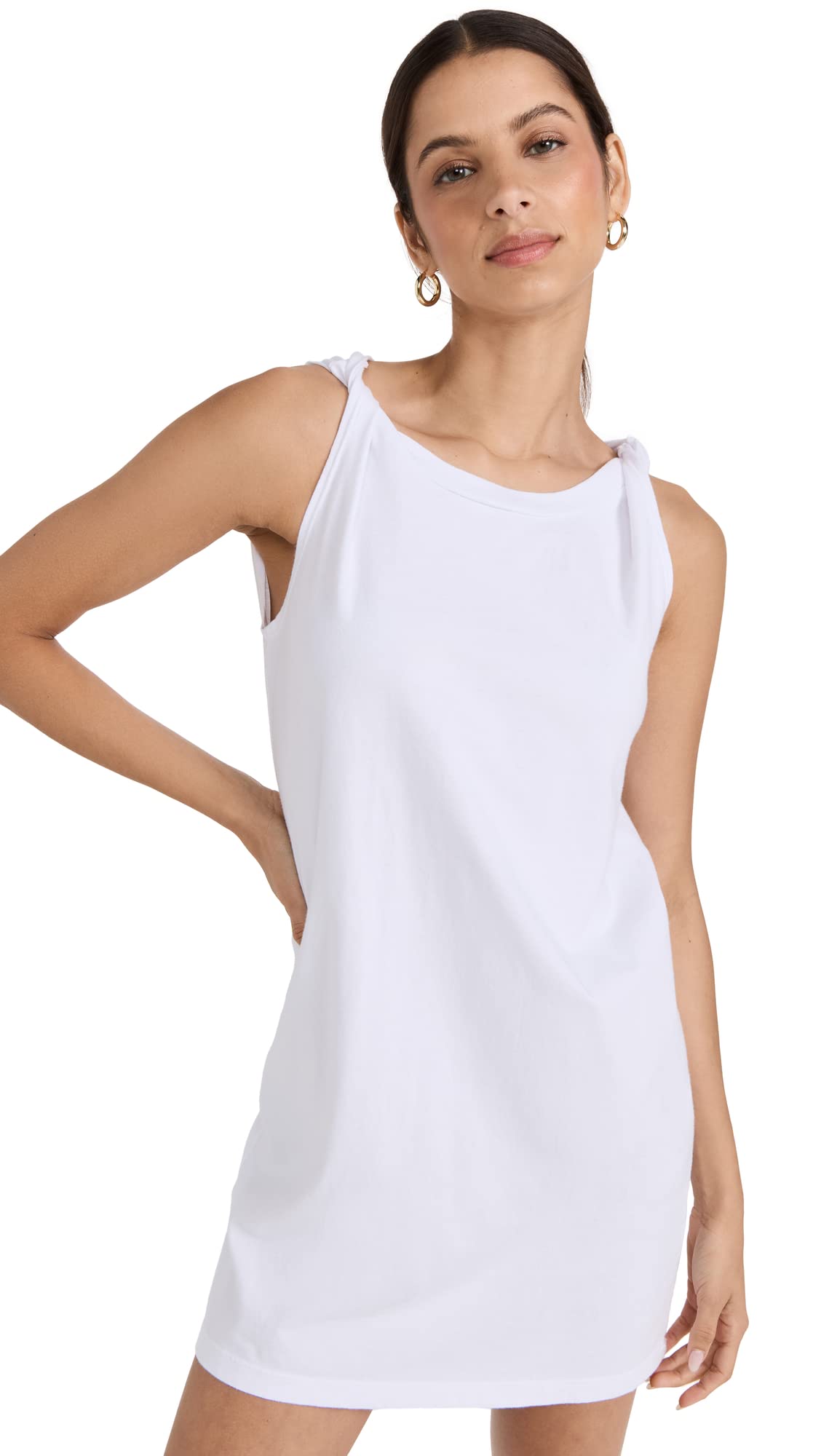 Monroe Women's Twisted Shoulder T-Shirt Dress - Casual Sleeveless Summer Dress for Beach, Party & Everyday Wear