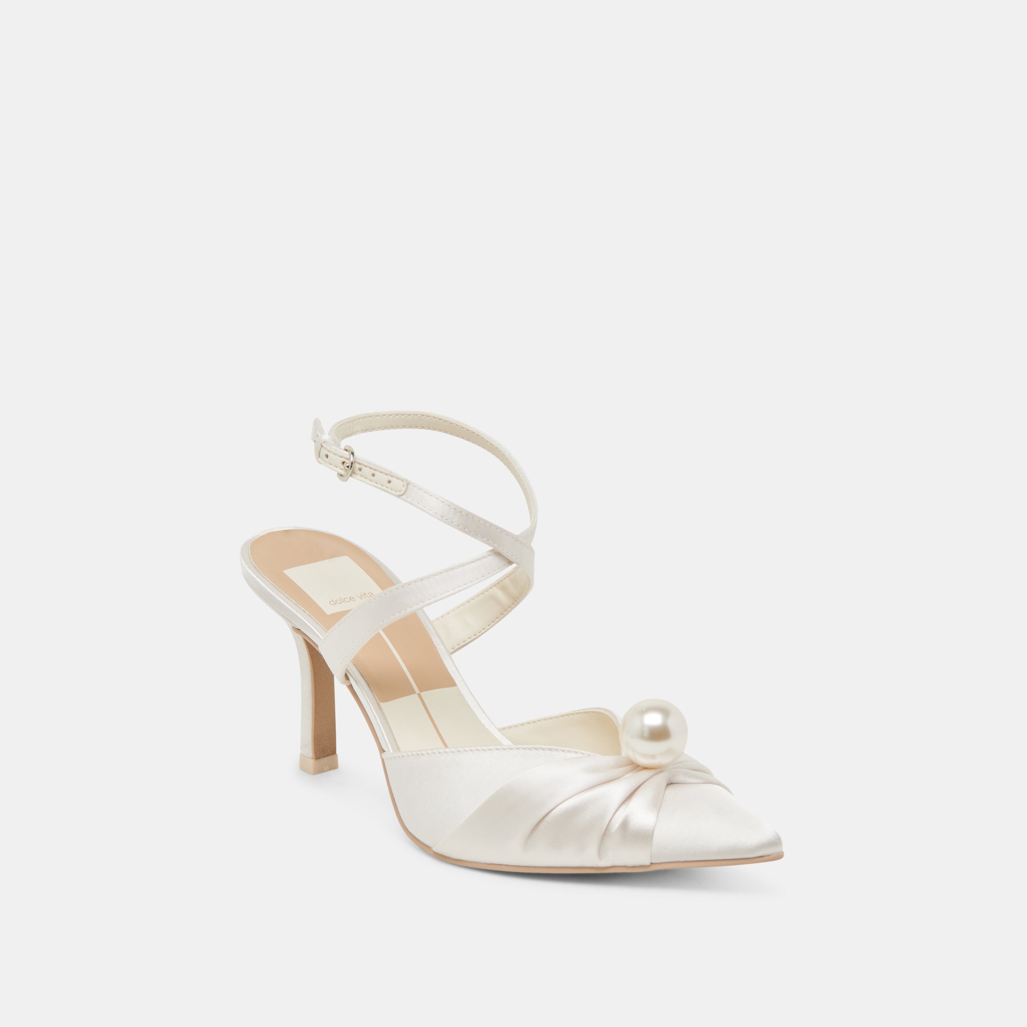KAYSEY Women's Vanilla Satin High Heels - Elegant Pointed Toe Pumps for Weddings, Parties & Evening Events