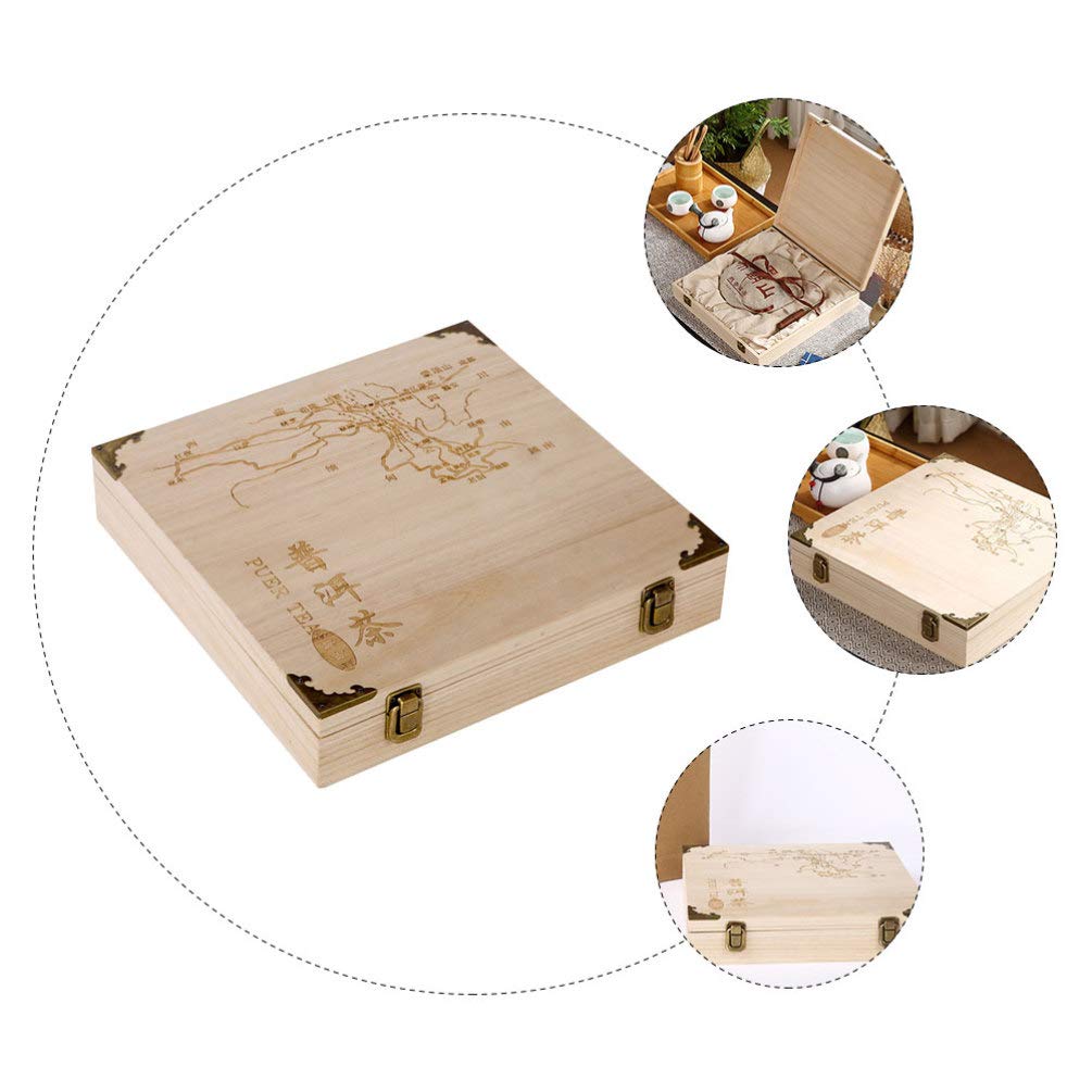 Premium Bamboo Tea Storage Box - Handcrafted Wooden Chest for Pu-erh Tea Cakes & Tea Sets | Eco-Friendly Organizer for Tea Lovers, Home Decor & Gift Giving