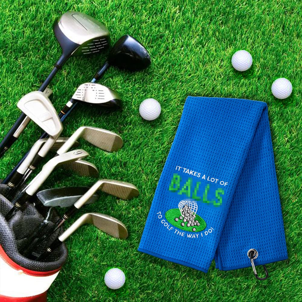 Premium Embroidered Golf Towel with Clip for Golf Bags - Ideal Golf Gift for Men & Women, Perfect Birthday & Retirement Present for Golf Lovers - Great for Course Play, Practice Sessions & Club Storage