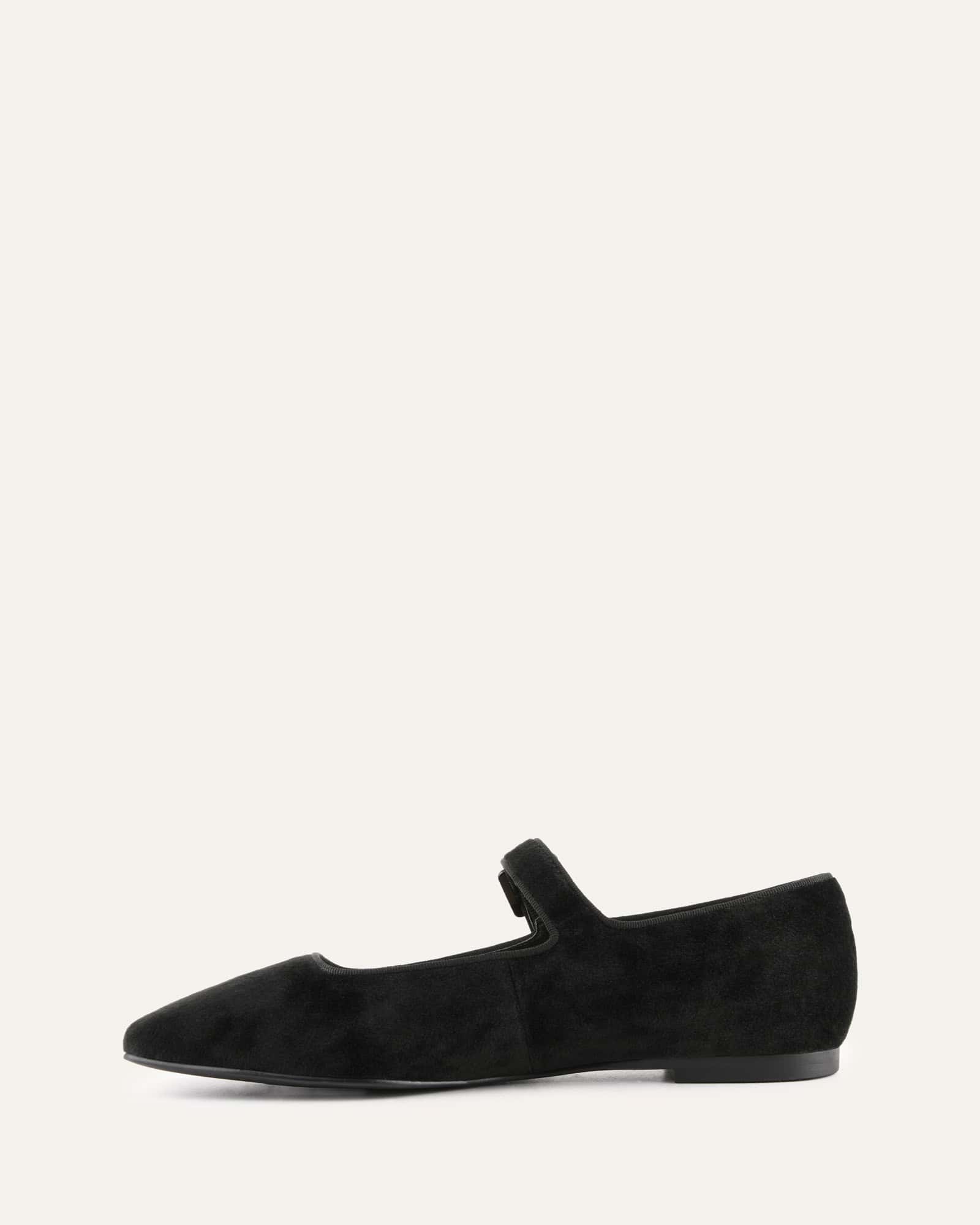 SERAFINA Women's Black Velvet Casual Flats - Comfortable Slip-On Loafers for Work, Office, and Everyday Wear