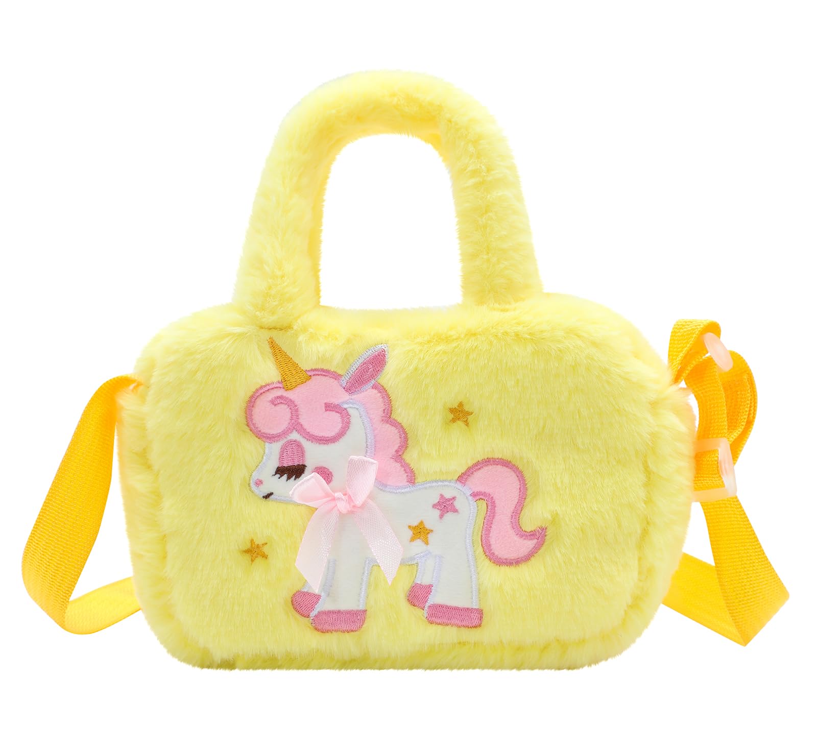**Unicorn Crossbody Bag for Girls - Small Plush Purse with Adjustable Strap, Cute Kids Shoulder Bag for School, Travel & Playtime**