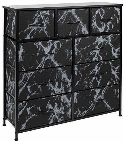 9-Drawer Black Dresser for Bedroom & Office - Modern Storage Chest with Drawers, Organizer for Clothes, Linens & Office Supplies - Perfect for Home, Dorm & Workspace Organization