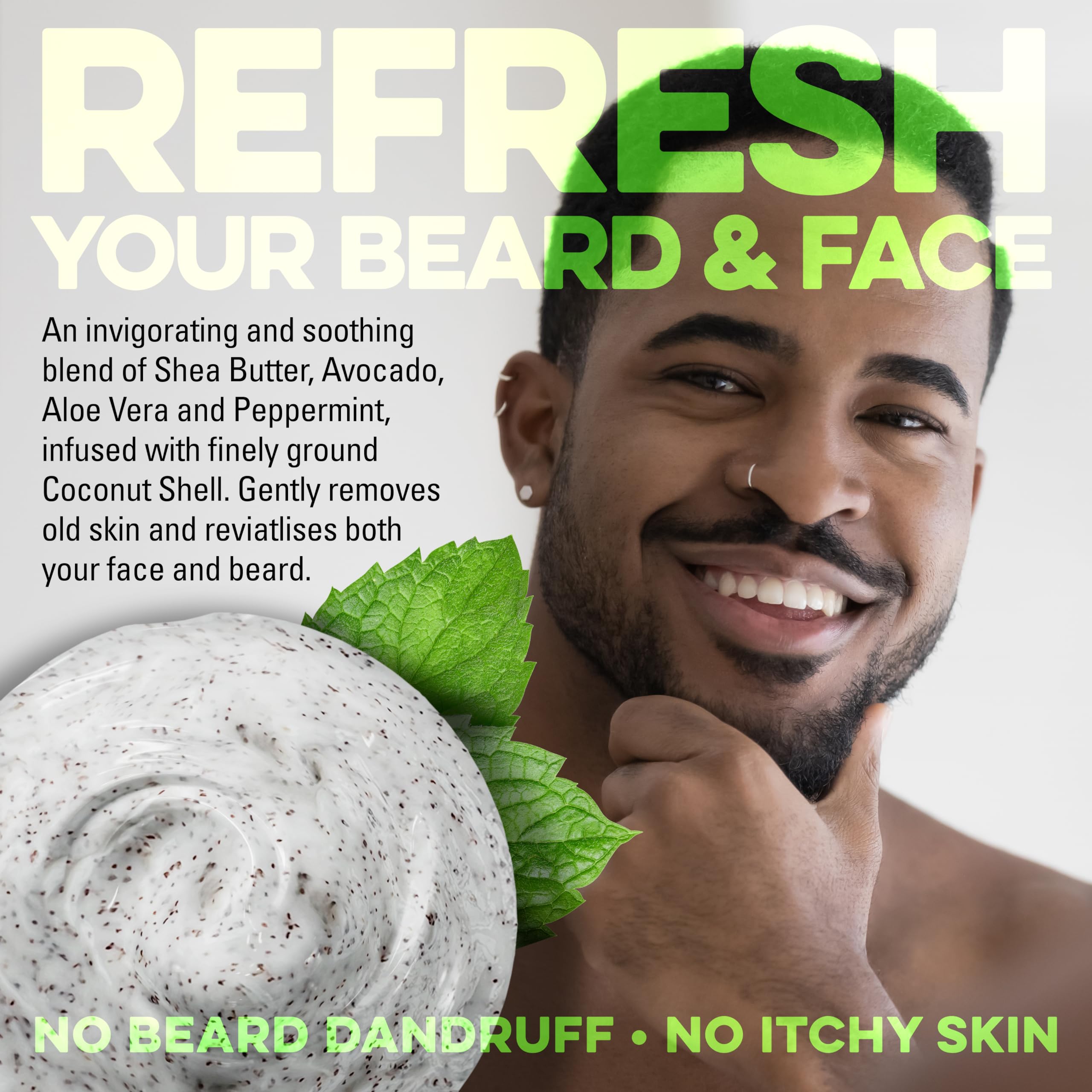 Gnarly Joe Refreshing Peppermint Beard & Face Scrub - Exfoliating Wash for Men, Deep Cleansing & Moisturizing, 50g - Perfect for Grooming, Post-Workout & Daily Skincare Routine