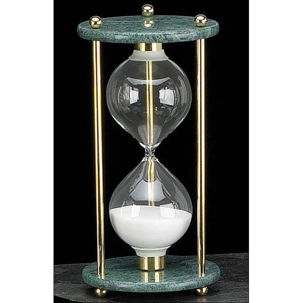 60 Minute Green Marble Hourglass with Brass/Chrome Stand - Elegant Desk Decor for Office, Home & Meditation Timer