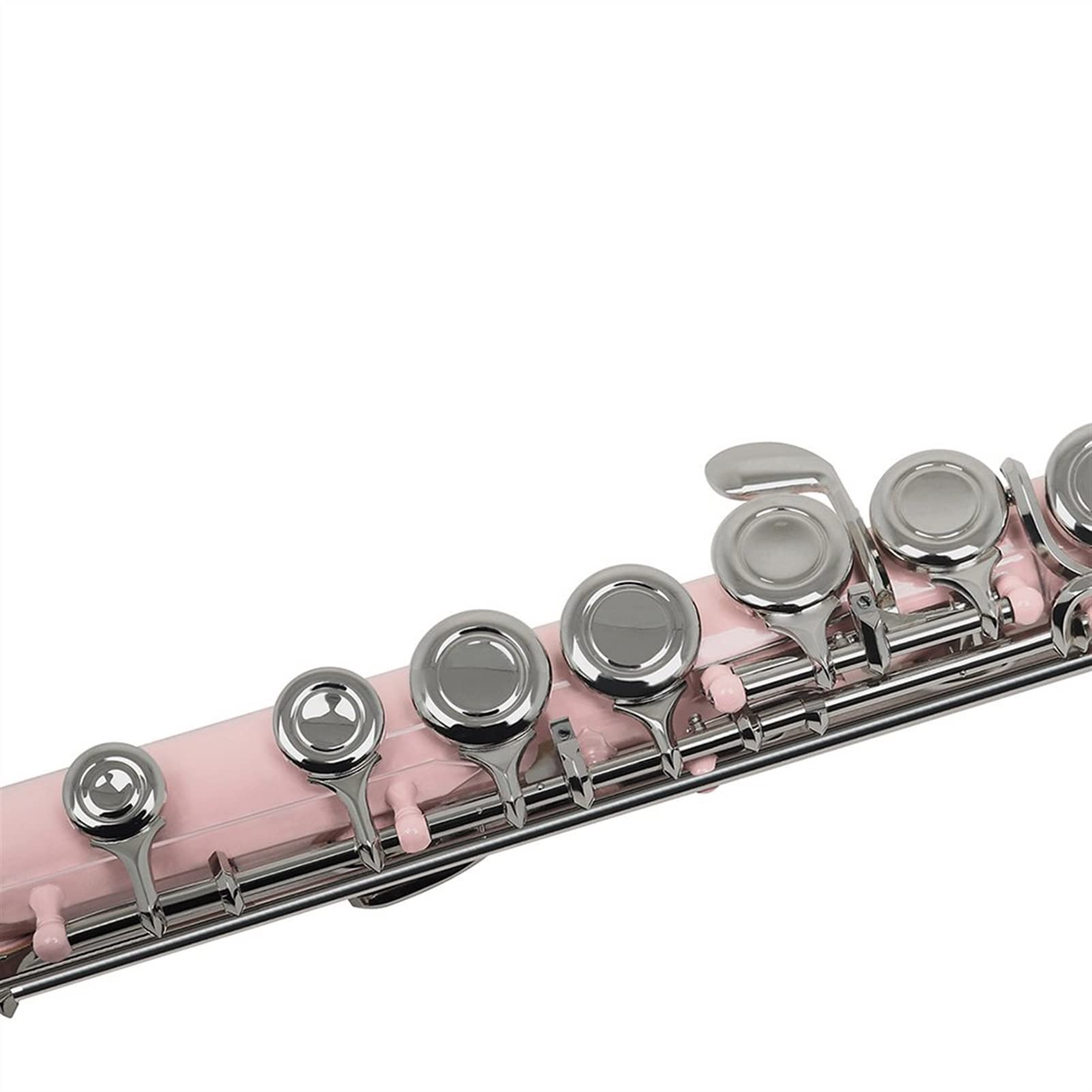 16-Hole C Key Rose Gold Cupronickel Flute with Leather Case - Professional Closed Hole Transverse Flute Instrument for Beginners & Students - Perfect for School Bands, Music Lessons & Home Practice
